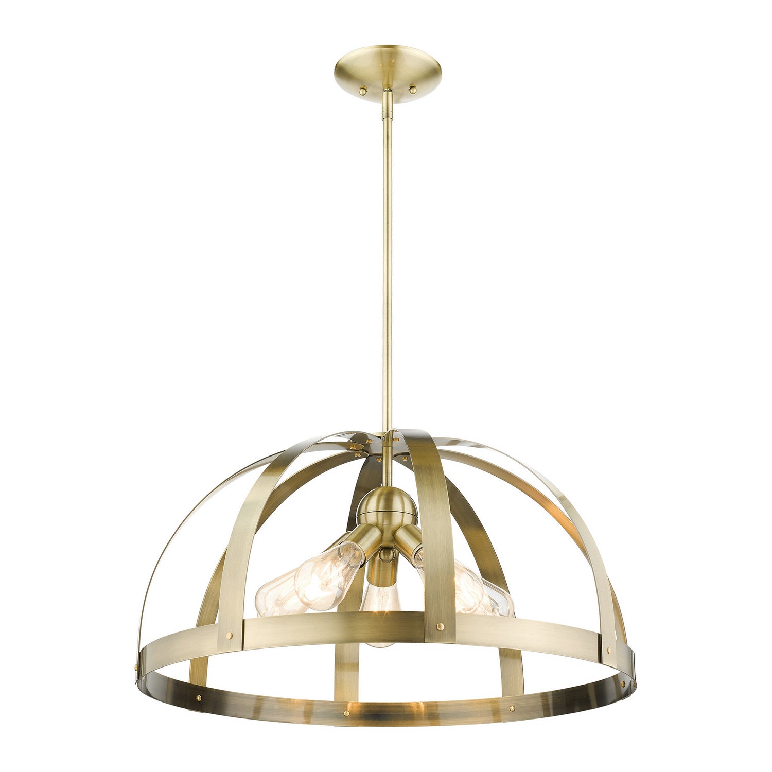Livex Lighting - 49645-01 - Five Light Chandelier - Stoneridge - Antique Brass w/ Satin Brasss