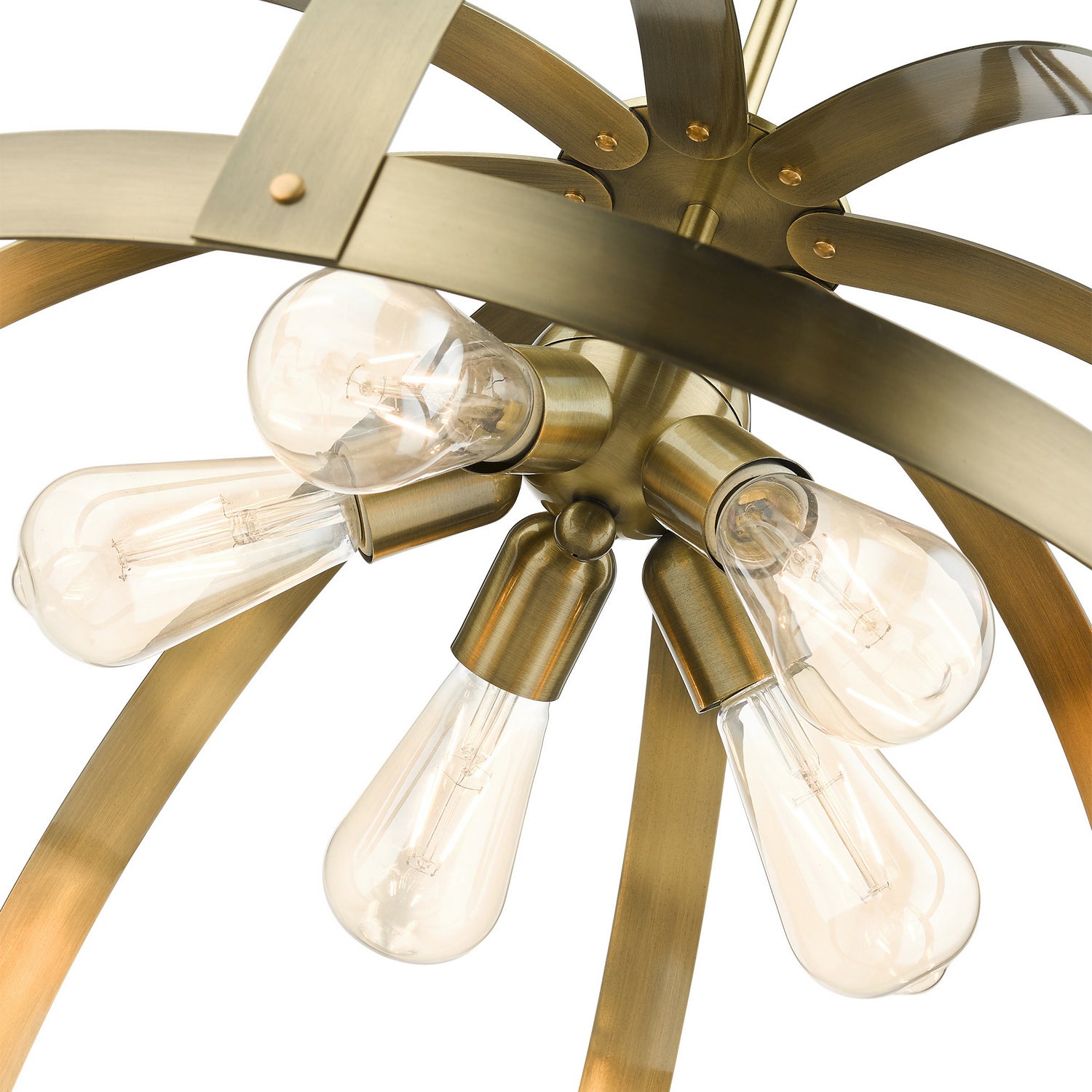 Livex Lighting - 49645-01 - Five Light Chandelier - Stoneridge - Antique Brass w/ Satin Brasss