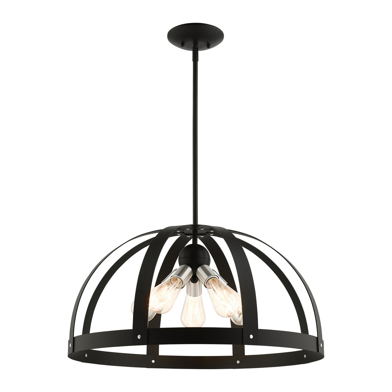 Livex Lighting - 49645-14 - Five Light Chandelier - Stoneridge - Textured Black w/ Brushed Nickels