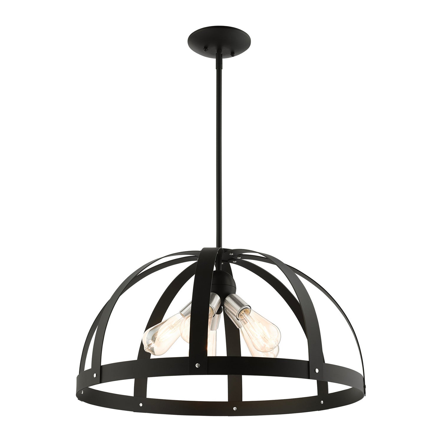 Livex Lighting - 49645-14 - Five Light Chandelier - Stoneridge - Textured Black w/ Brushed Nickels