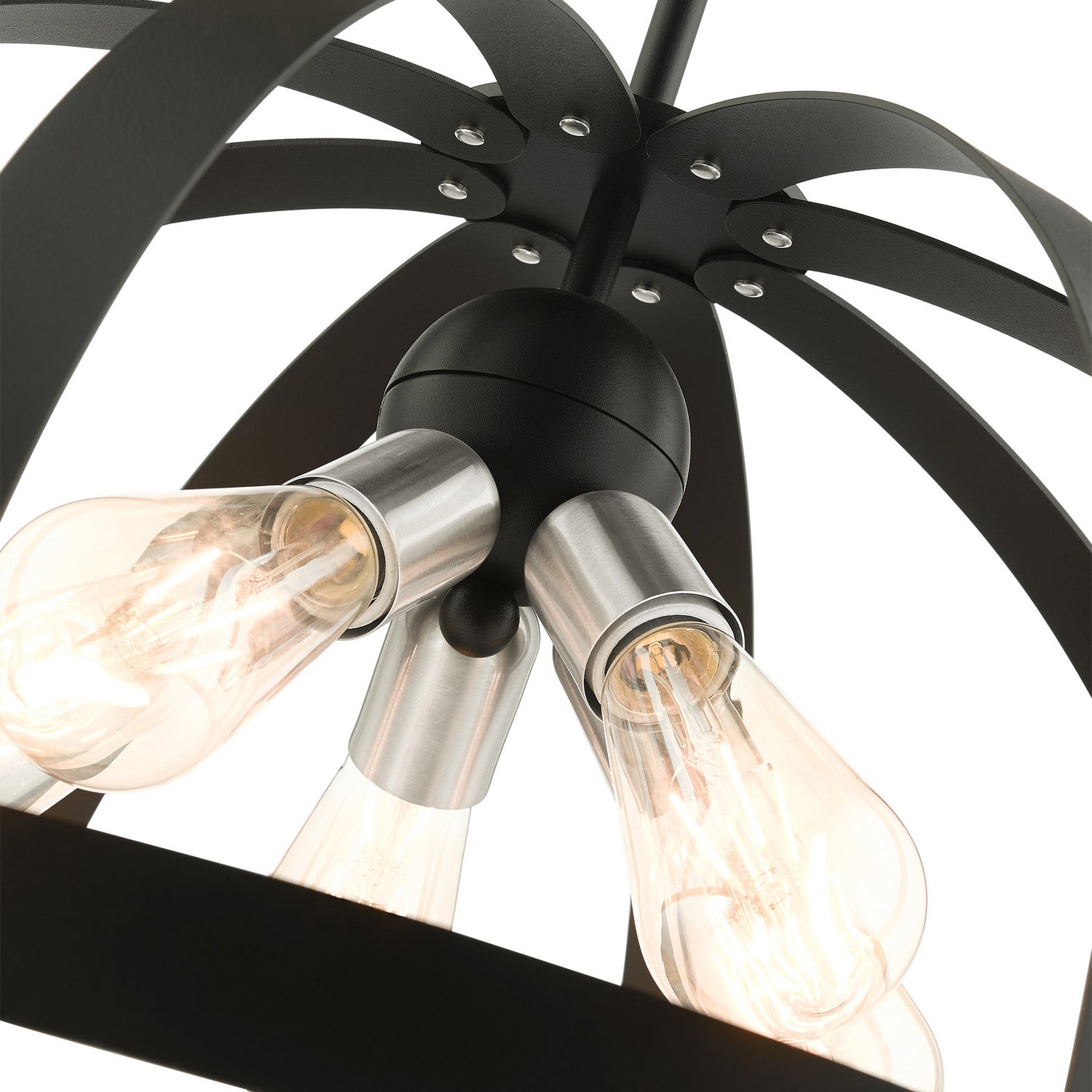 Livex Lighting - 49645-14 - Five Light Chandelier - Stoneridge - Textured Black w/ Brushed Nickels