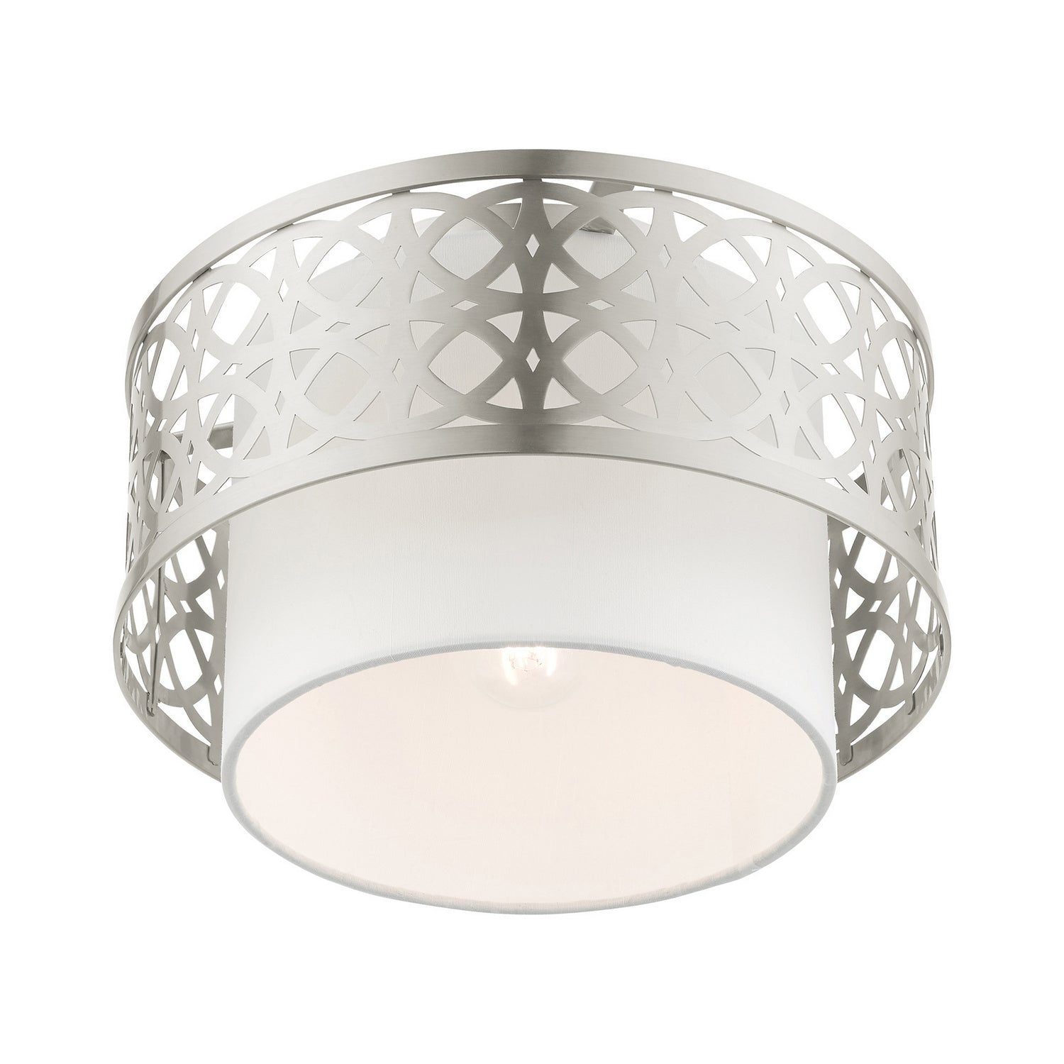 Livex Lighting - 49862-91 - One Light Semi Flush Mount - Calinda - Brushed Nickel