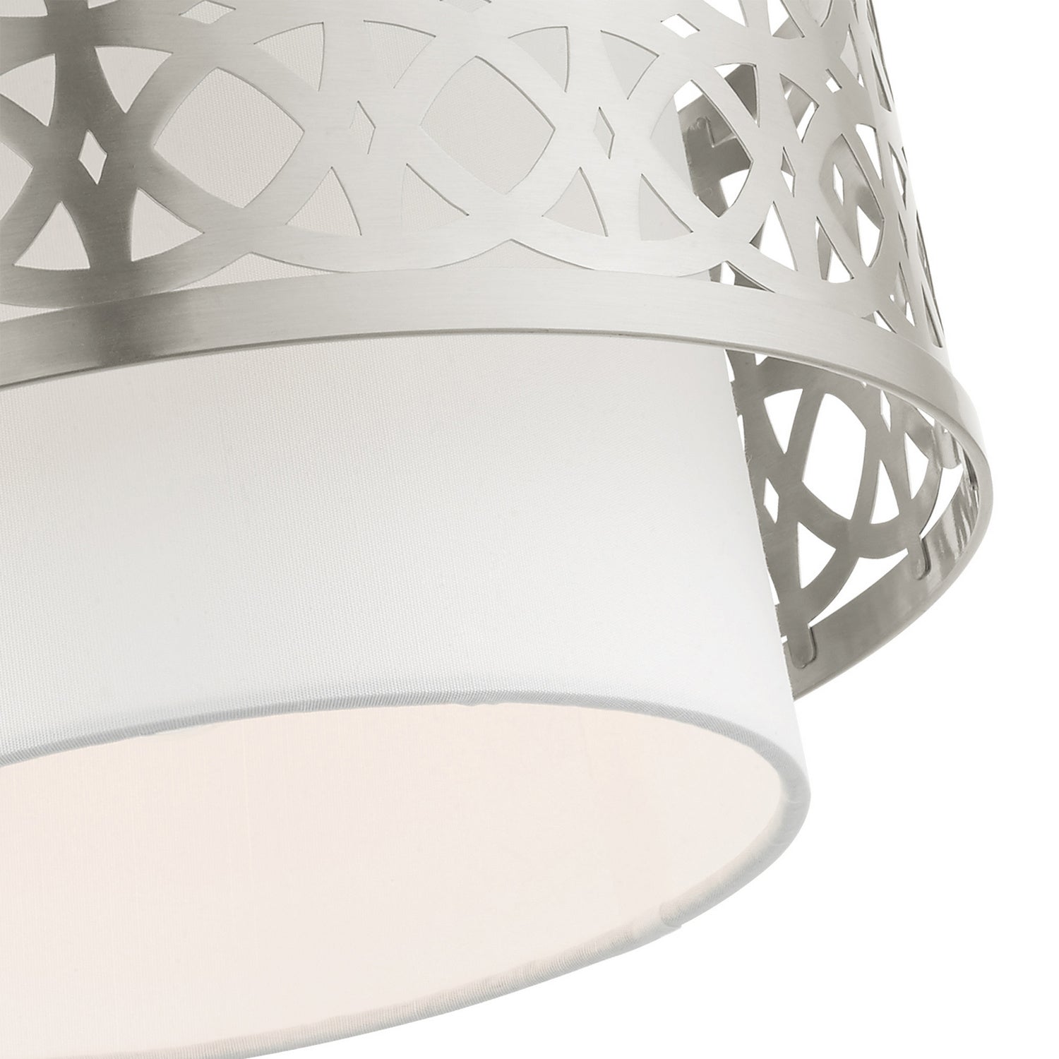 Livex Lighting - 49862-91 - One Light Semi Flush Mount - Calinda - Brushed Nickel