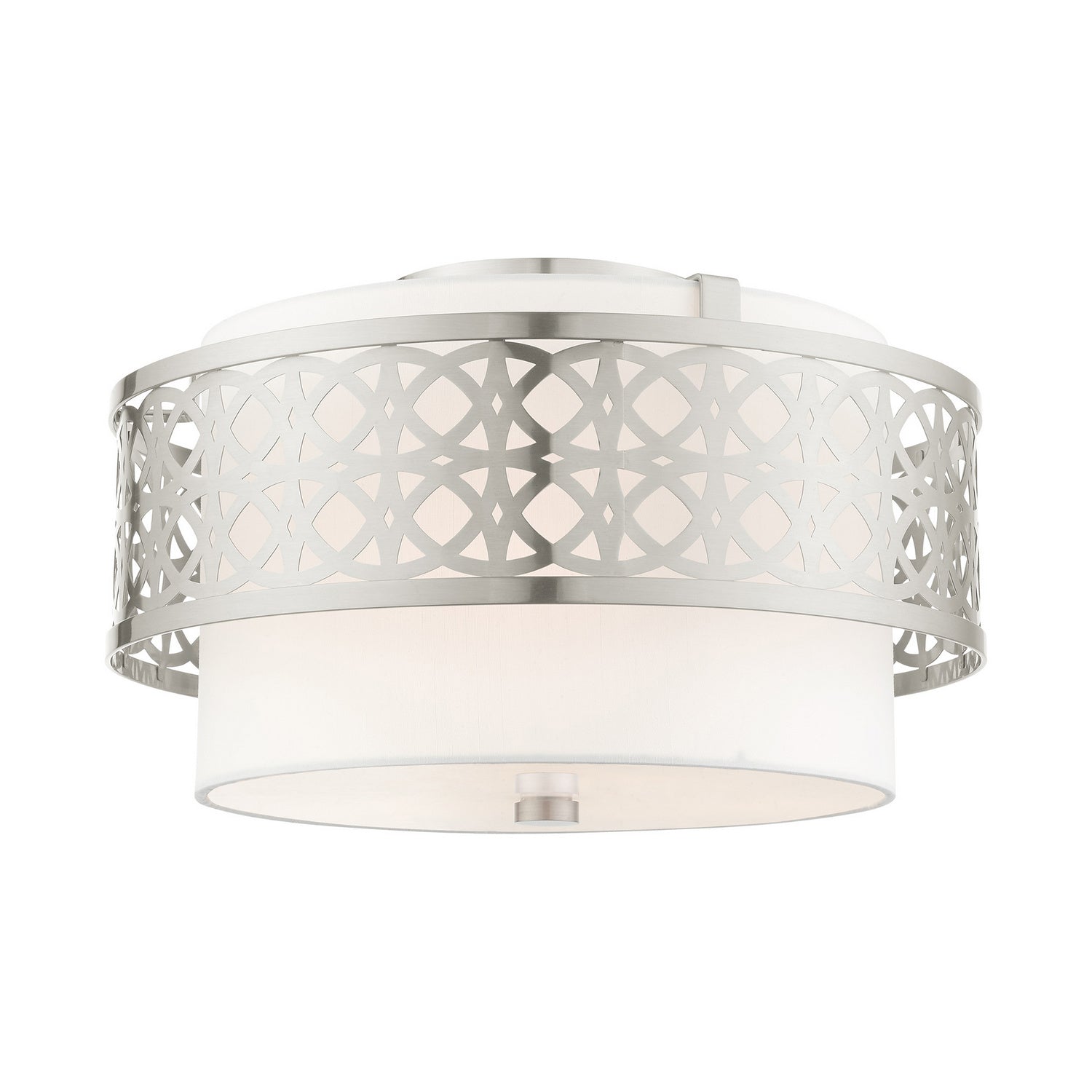 Livex Lighting - 49863-91 - Three Light Semi Flush Mount - Calinda - Brushed Nickel