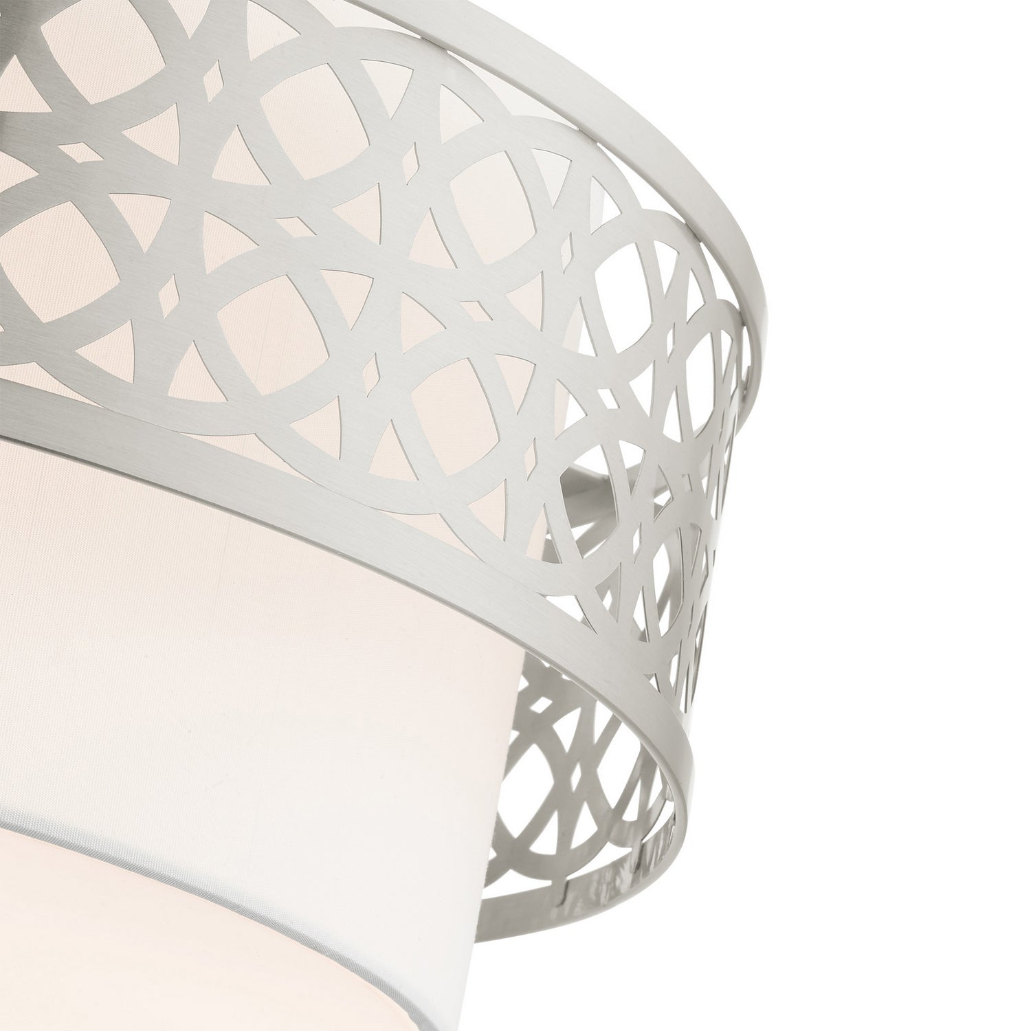 Livex Lighting - 49863-91 - Three Light Semi Flush Mount - Calinda - Brushed Nickel