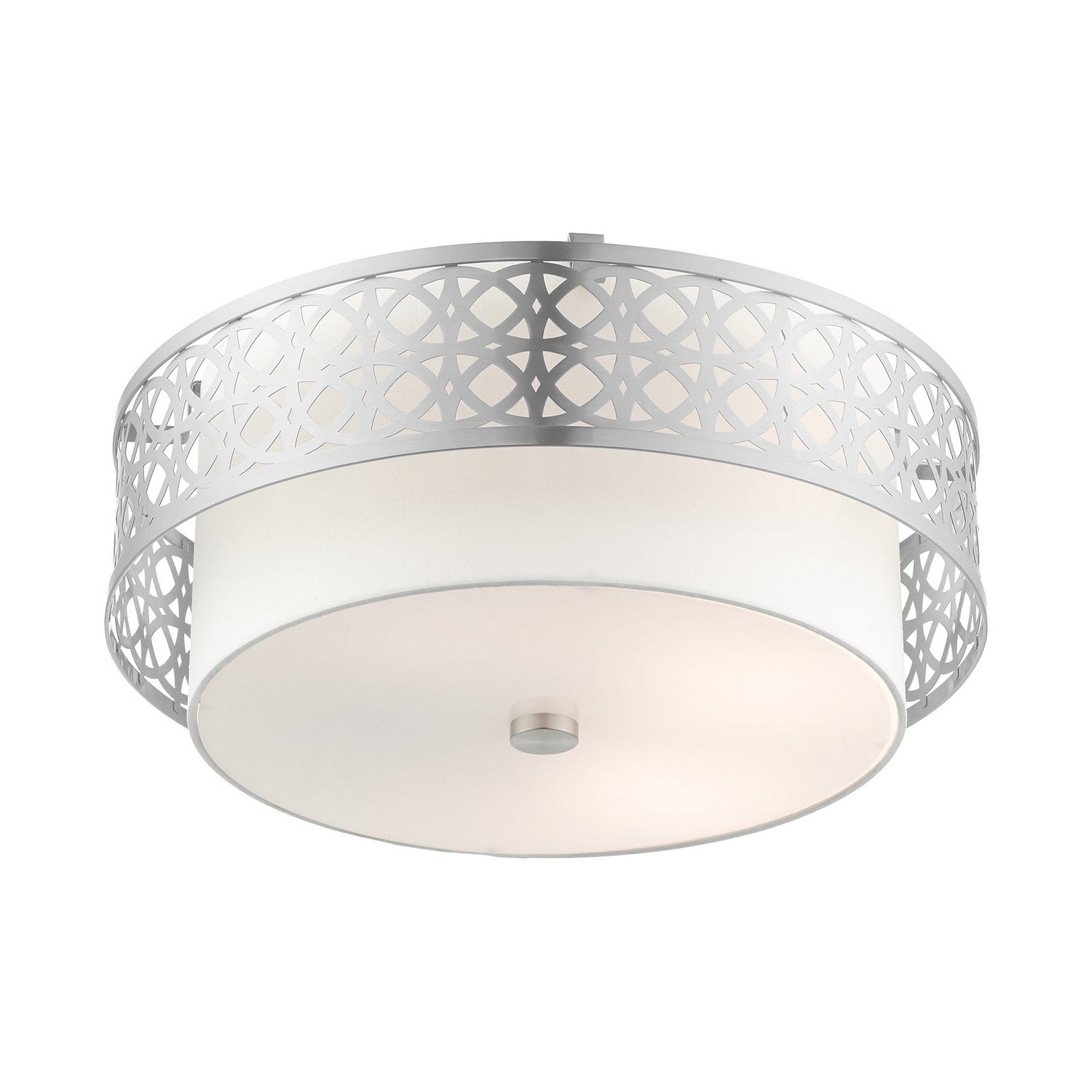 Livex Lighting - 49864-91 - Four Light Semi Flush Mount - Calinda - Brushed Nickel
