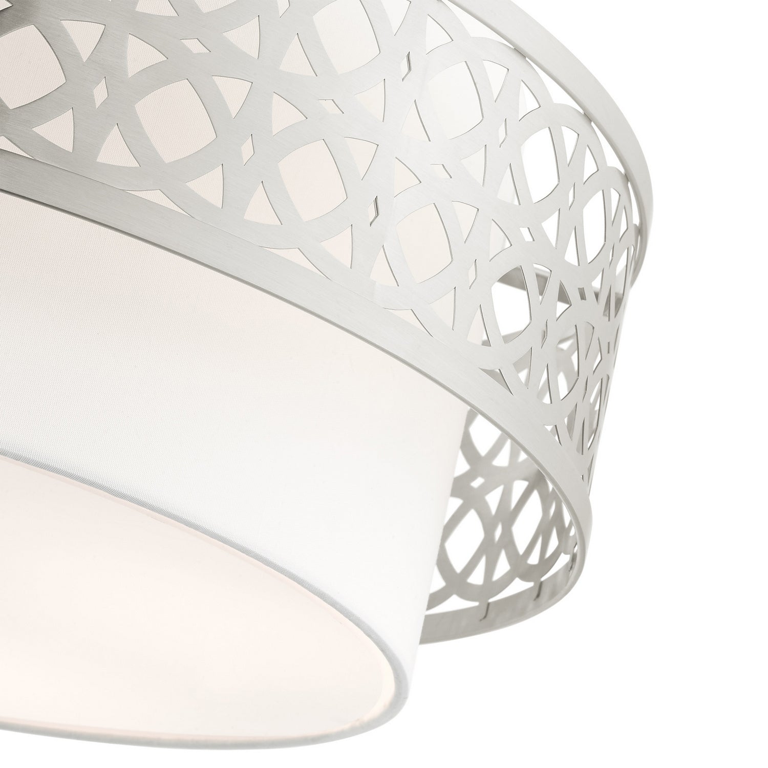 Livex Lighting - 49864-91 - Four Light Semi Flush Mount - Calinda - Brushed Nickel