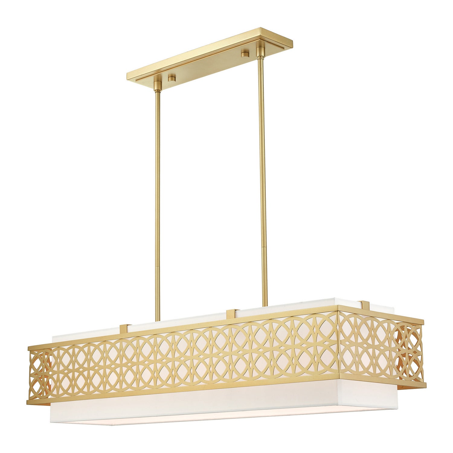Livex Lighting - 49868-33 - Six Light Linear Chandelier - Calinda - Soft Gold