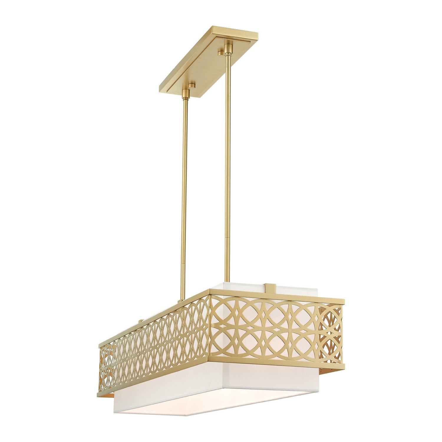 Livex Lighting - 49868-33 - Six Light Linear Chandelier - Calinda - Soft Gold
