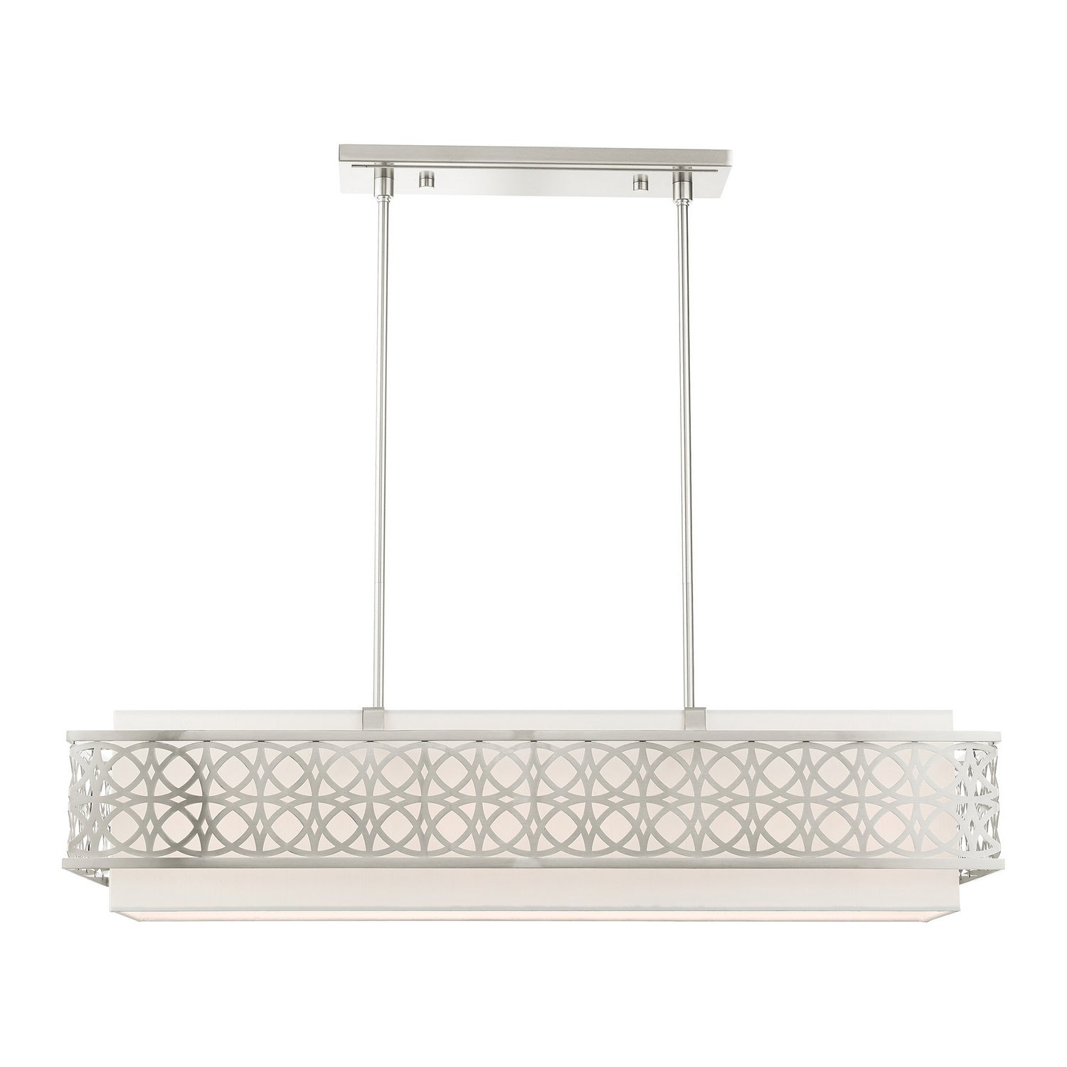 Livex Lighting - 49868-91 - Six Light Linear Chandelier - Calinda - Brushed Nickel