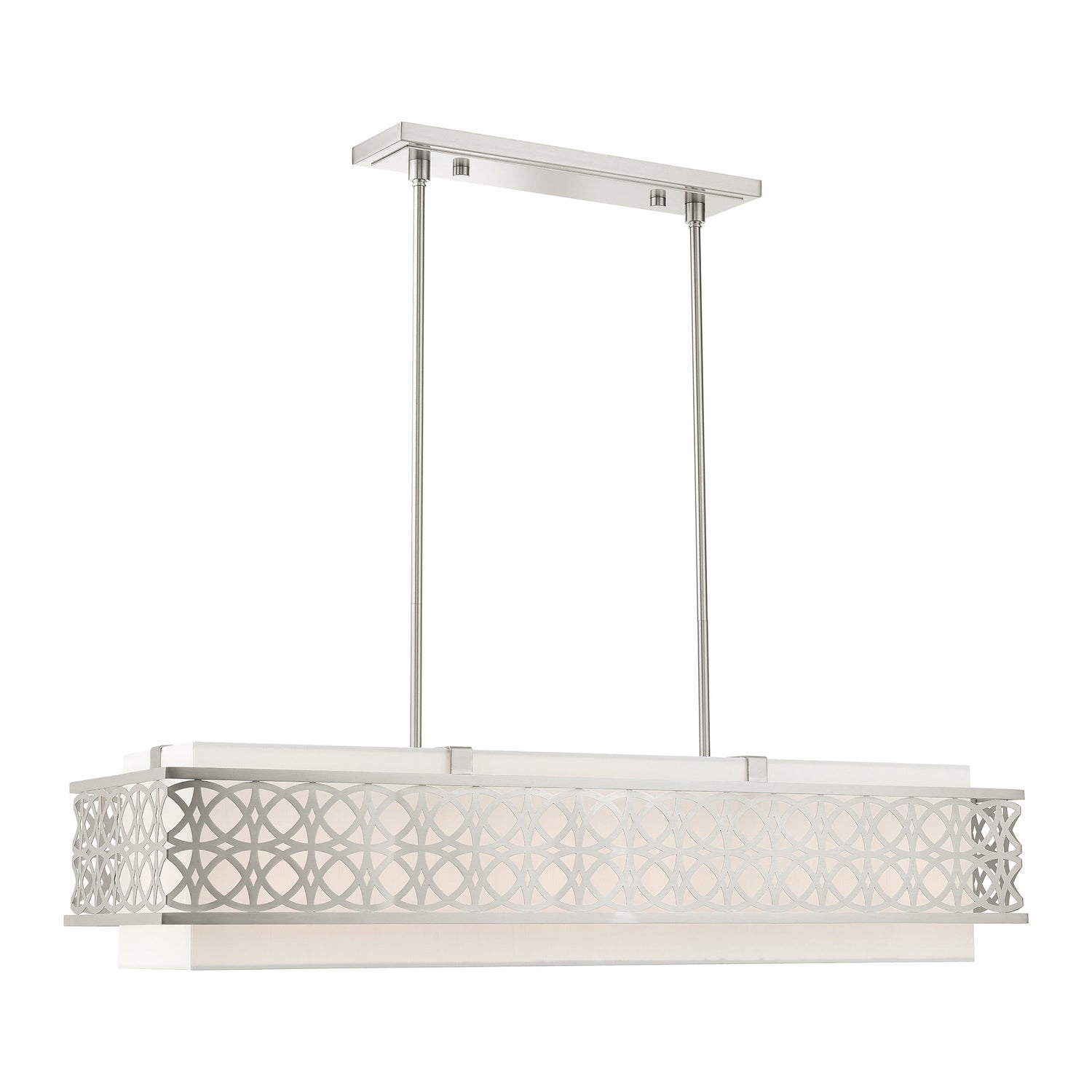 Livex Lighting - 49868-91 - Six Light Linear Chandelier - Calinda - Brushed Nickel