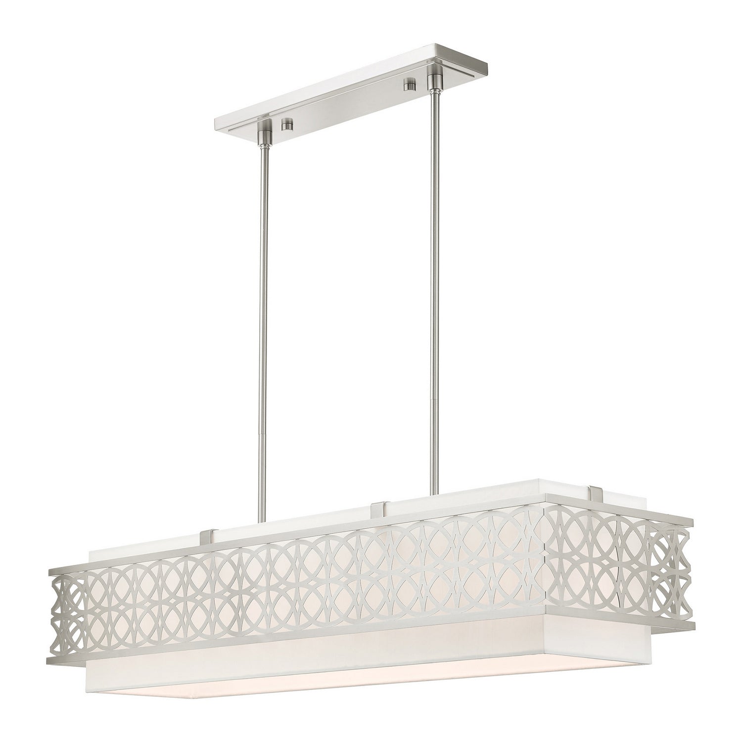Livex Lighting - 49868-91 - Six Light Linear Chandelier - Calinda - Brushed Nickel