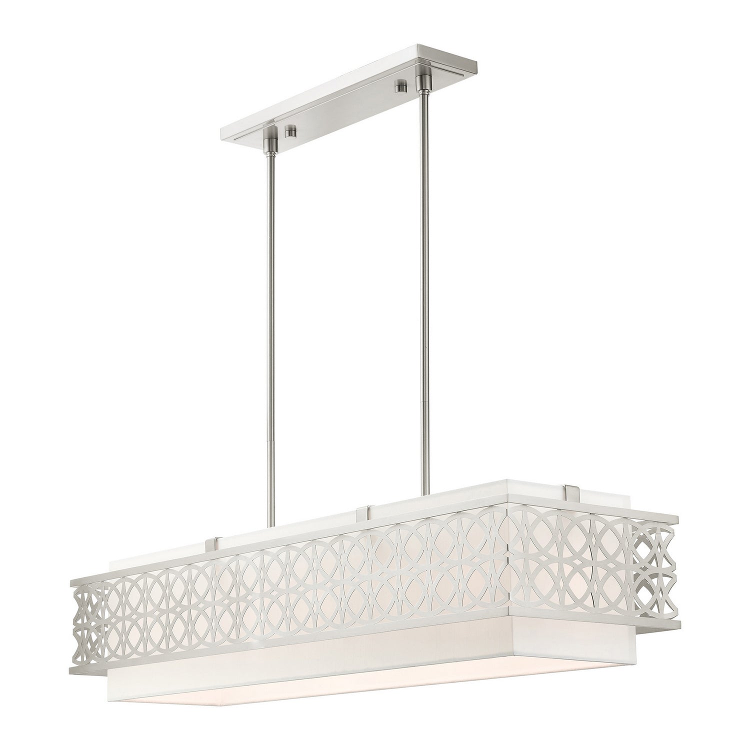 Livex Lighting - 49868-91 - Six Light Linear Chandelier - Calinda - Brushed Nickel