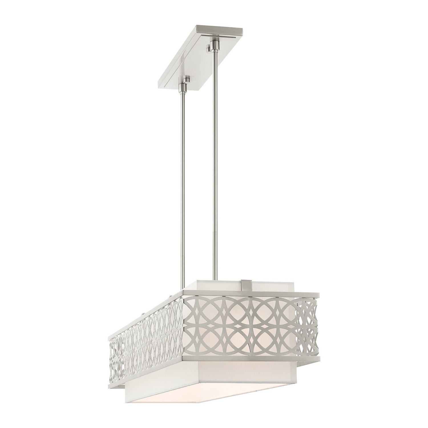 Livex Lighting - 49868-91 - Six Light Linear Chandelier - Calinda - Brushed Nickel