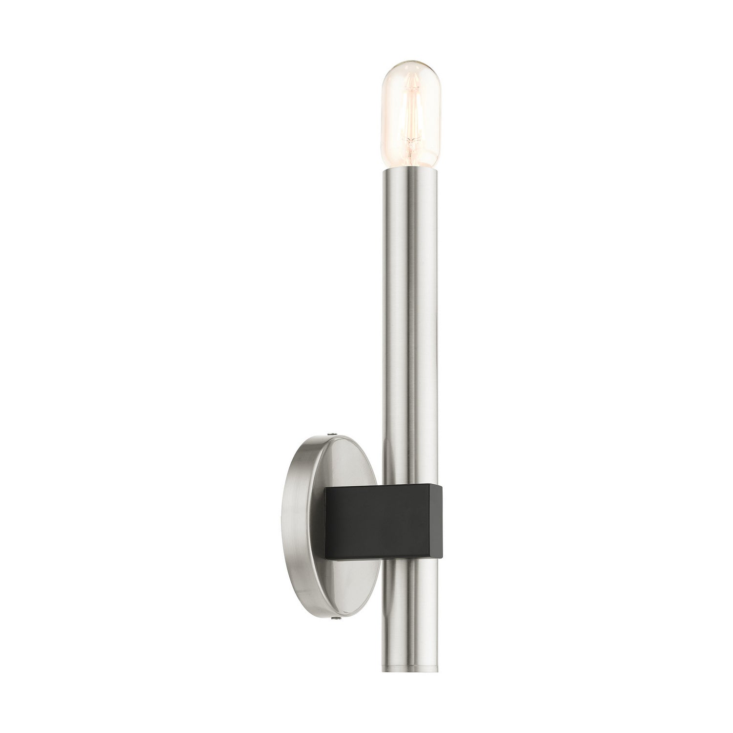 Livex Lighting - 49991-91 - One Light Wall Sconce - Helsinki - Brushed Nickel w/ Blacks