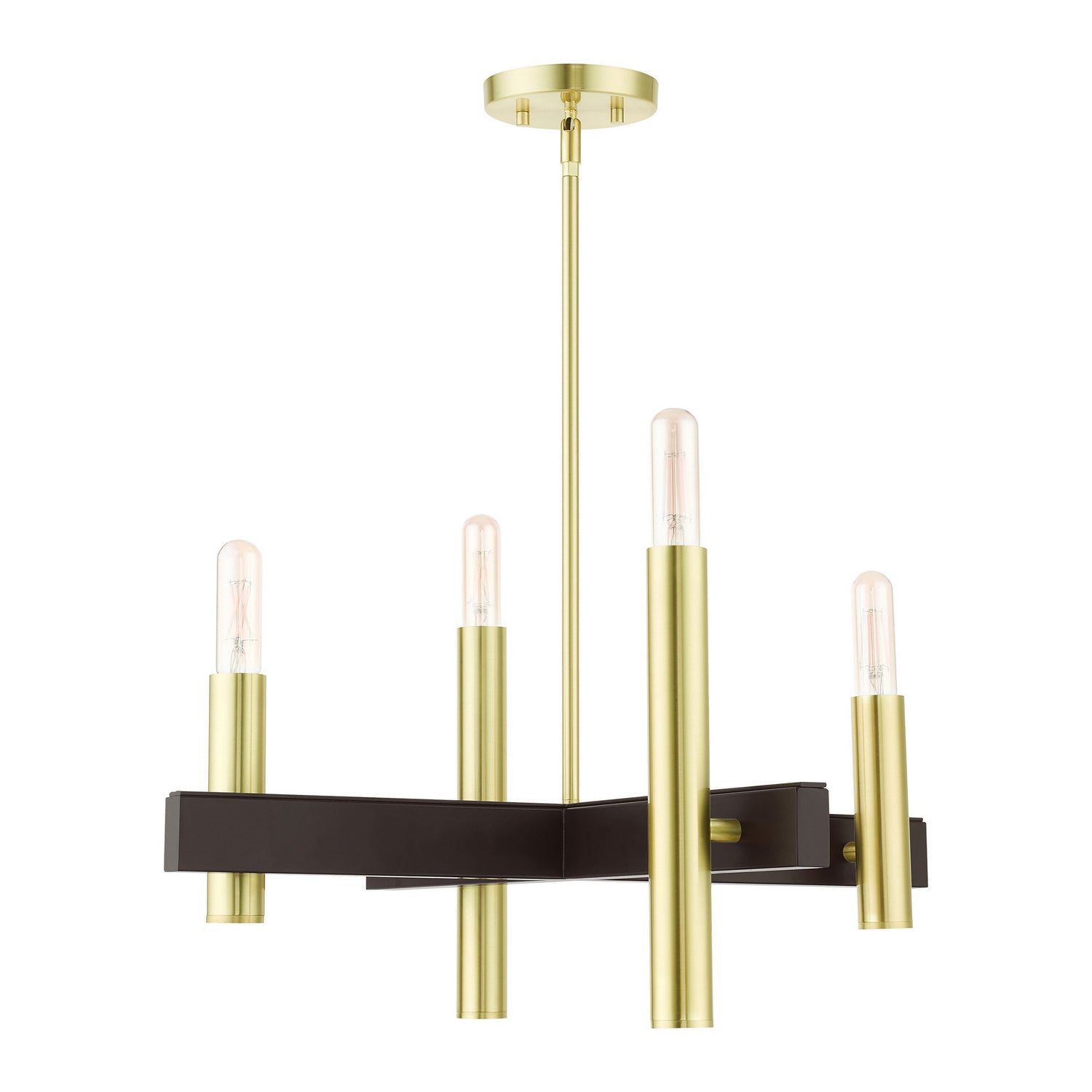 Livex Lighting - 49994-12 - Four Light Chandelier - Helsinki - Satin Brass w/ Bronzes
