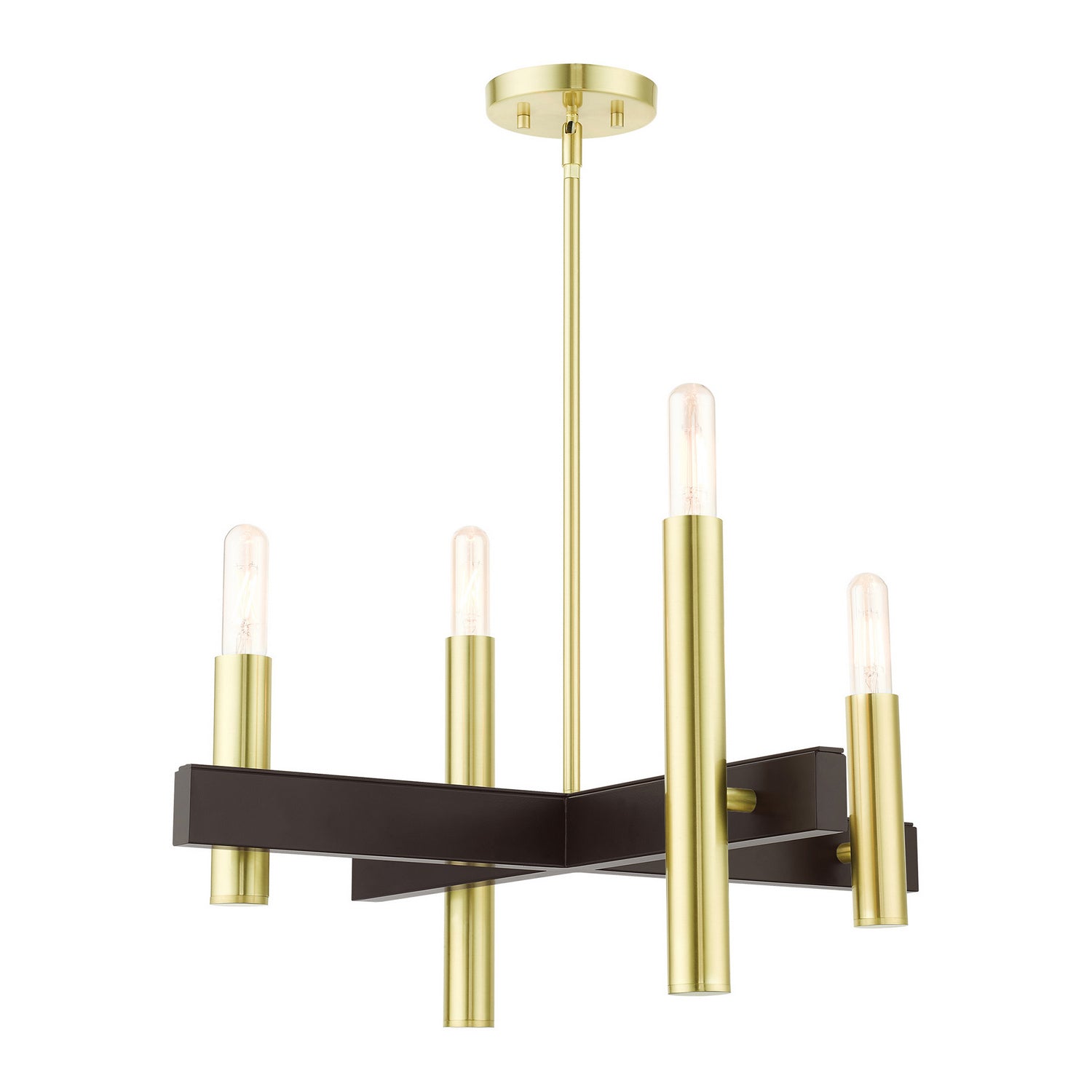 Livex Lighting - 49994-12 - Four Light Chandelier - Helsinki - Satin Brass w/ Bronzes