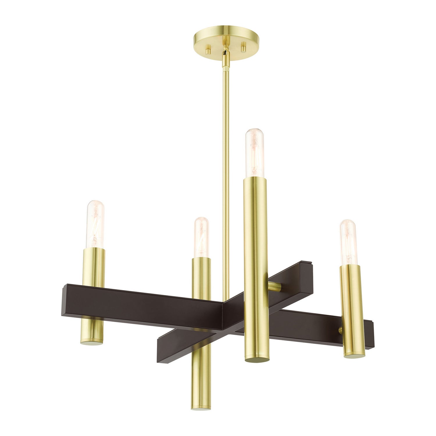 Livex Lighting - 49994-12 - Four Light Chandelier - Helsinki - Satin Brass w/ Bronzes