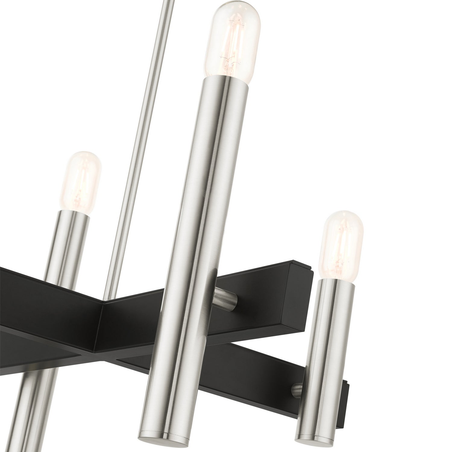 Livex Lighting - 49994-91 - Four Light Chandelier - Helsinki - Brushed Nickel w/ Blacks