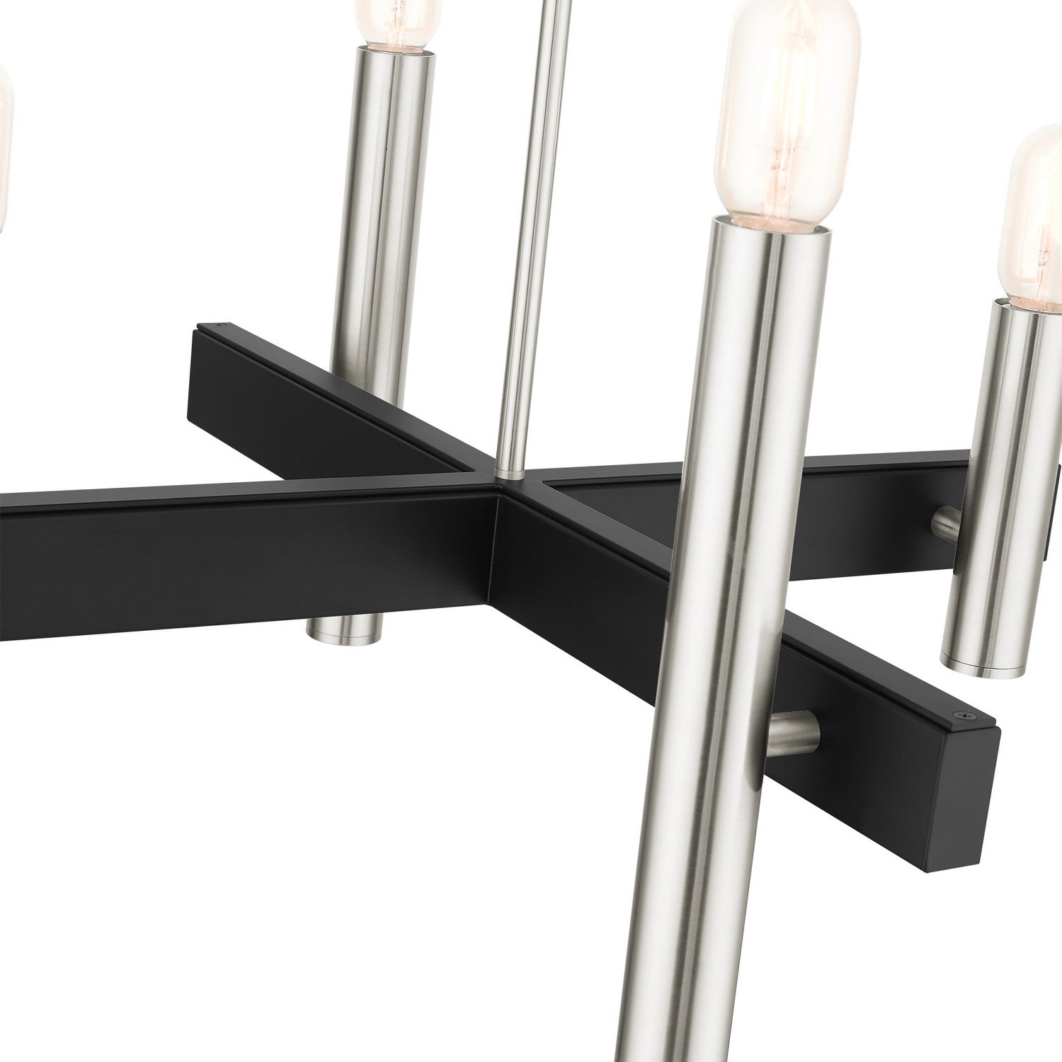 Livex Lighting - 49994-91 - Four Light Chandelier - Helsinki - Brushed Nickel w/ Blacks