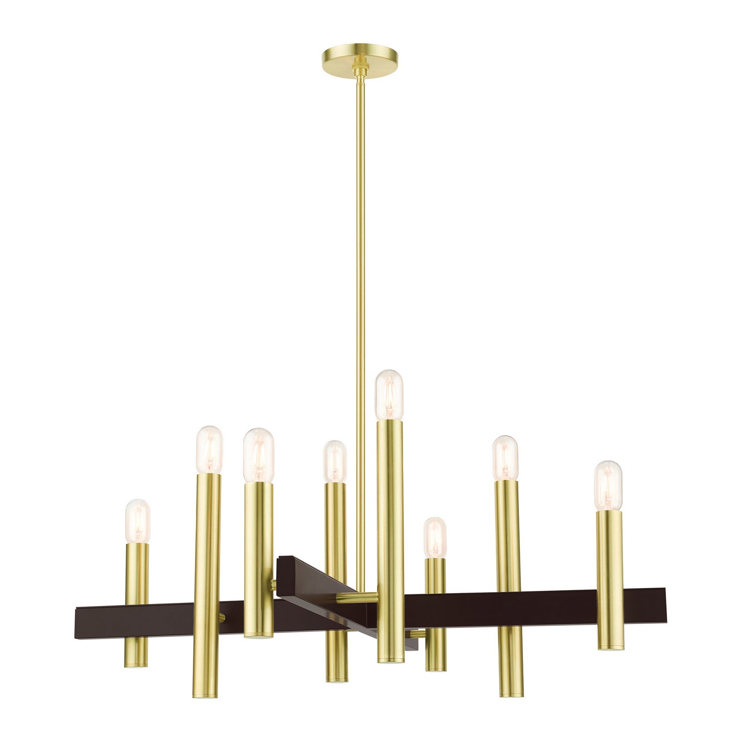 Livex Lighting - 49998-12 - Eight Light Chandelier - Helsinki - Satin Brass w/ Bronzes