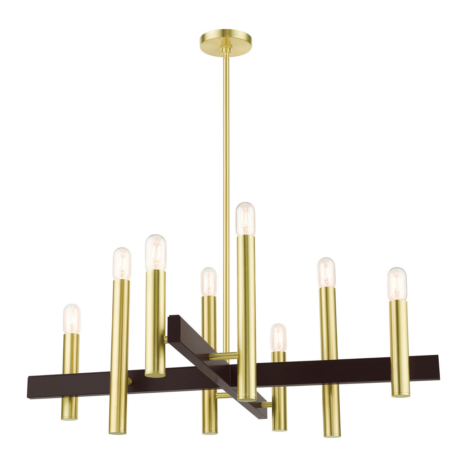 Livex Lighting - 49998-12 - Eight Light Chandelier - Helsinki - Satin Brass w/ Bronzes