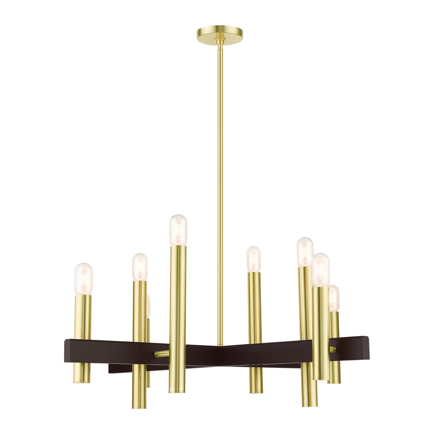 Livex Lighting - 49998-12 - Eight Light Chandelier - Helsinki - Satin Brass w/ Bronzes