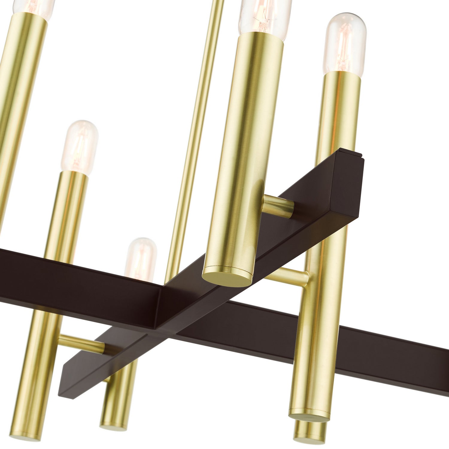 Livex Lighting - 49998-12 - Eight Light Chandelier - Helsinki - Satin Brass w/ Bronzes