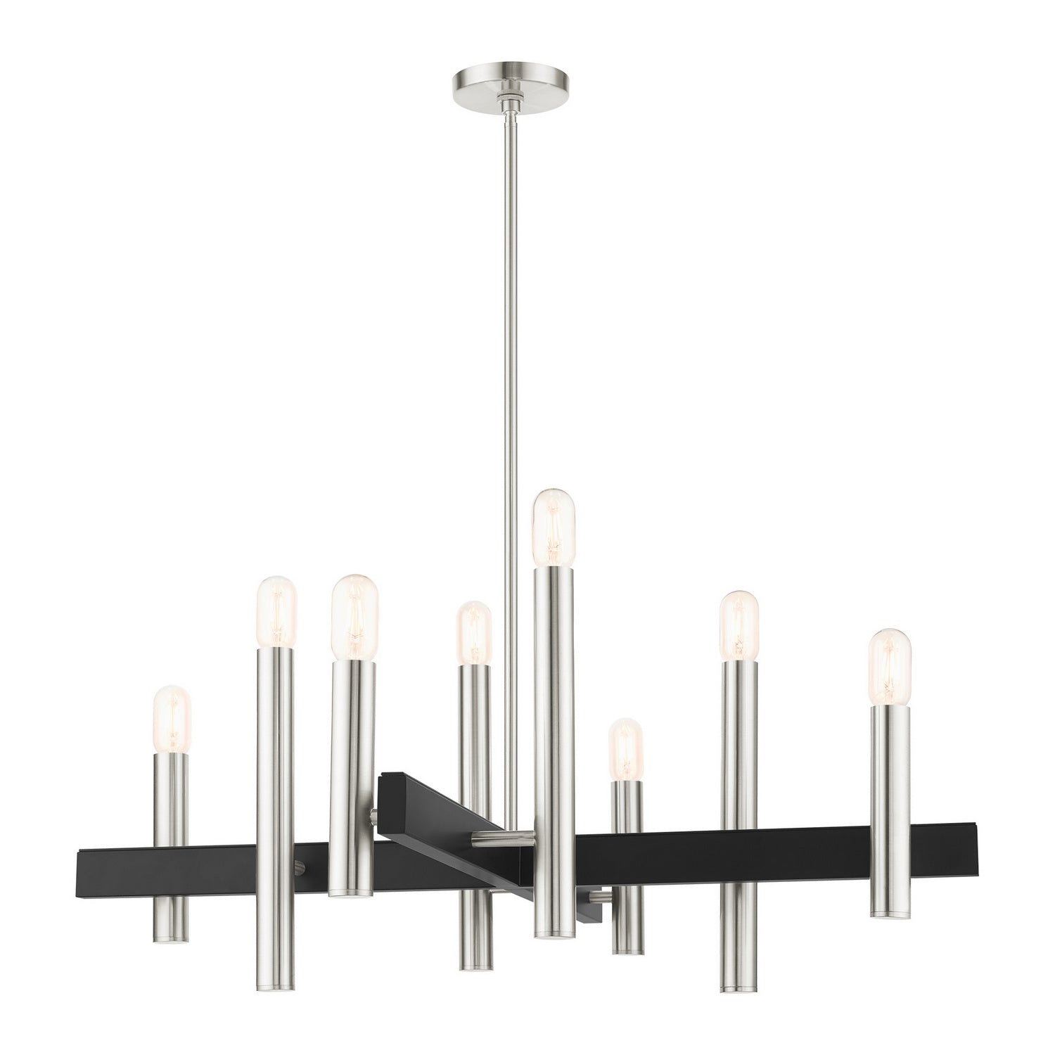 Livex Lighting - 49998-91 - Eight Light Chandelier - Helsinki - Brushed Nickel w/ Blacks