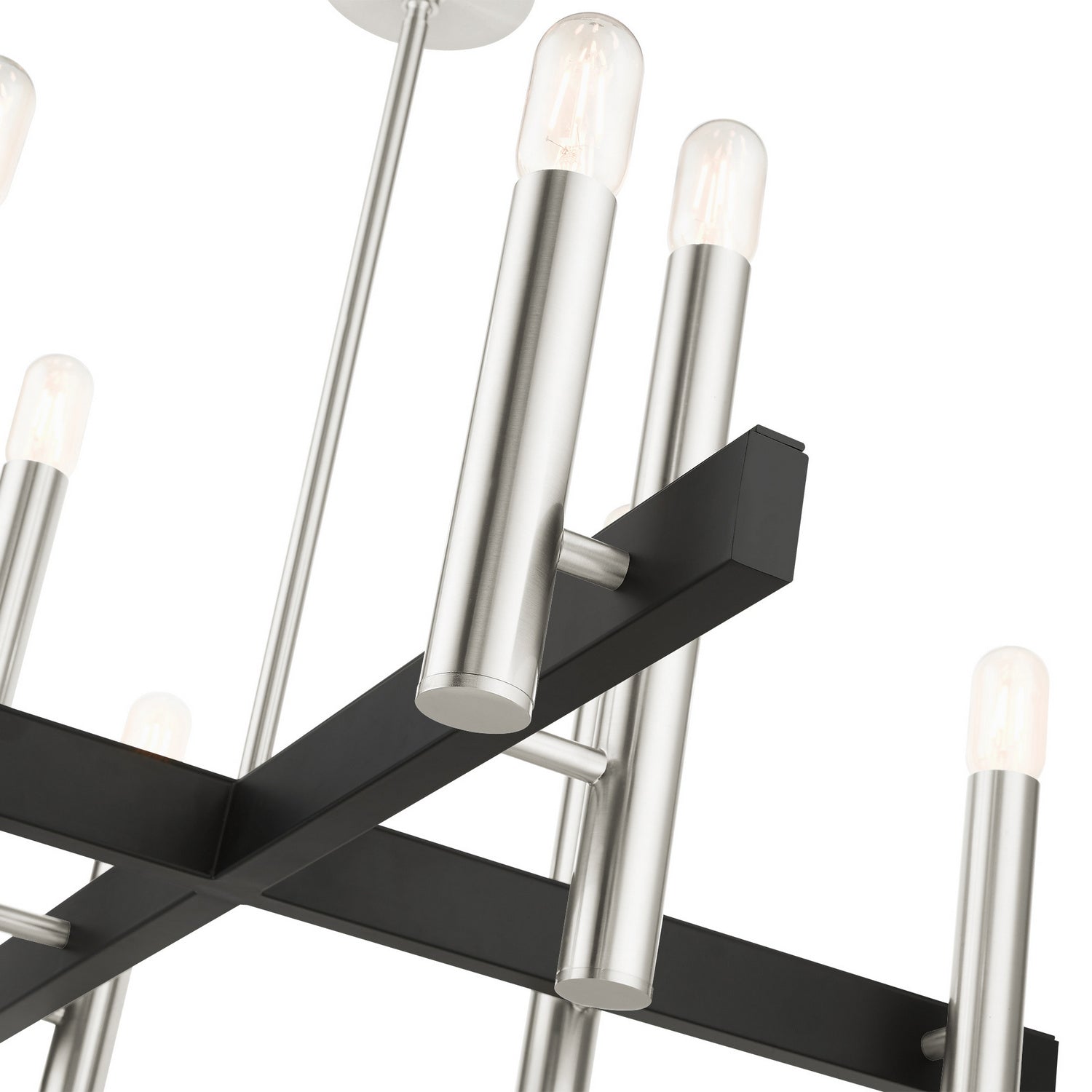 Livex Lighting - 49998-91 - Eight Light Chandelier - Helsinki - Brushed Nickel w/ Blacks