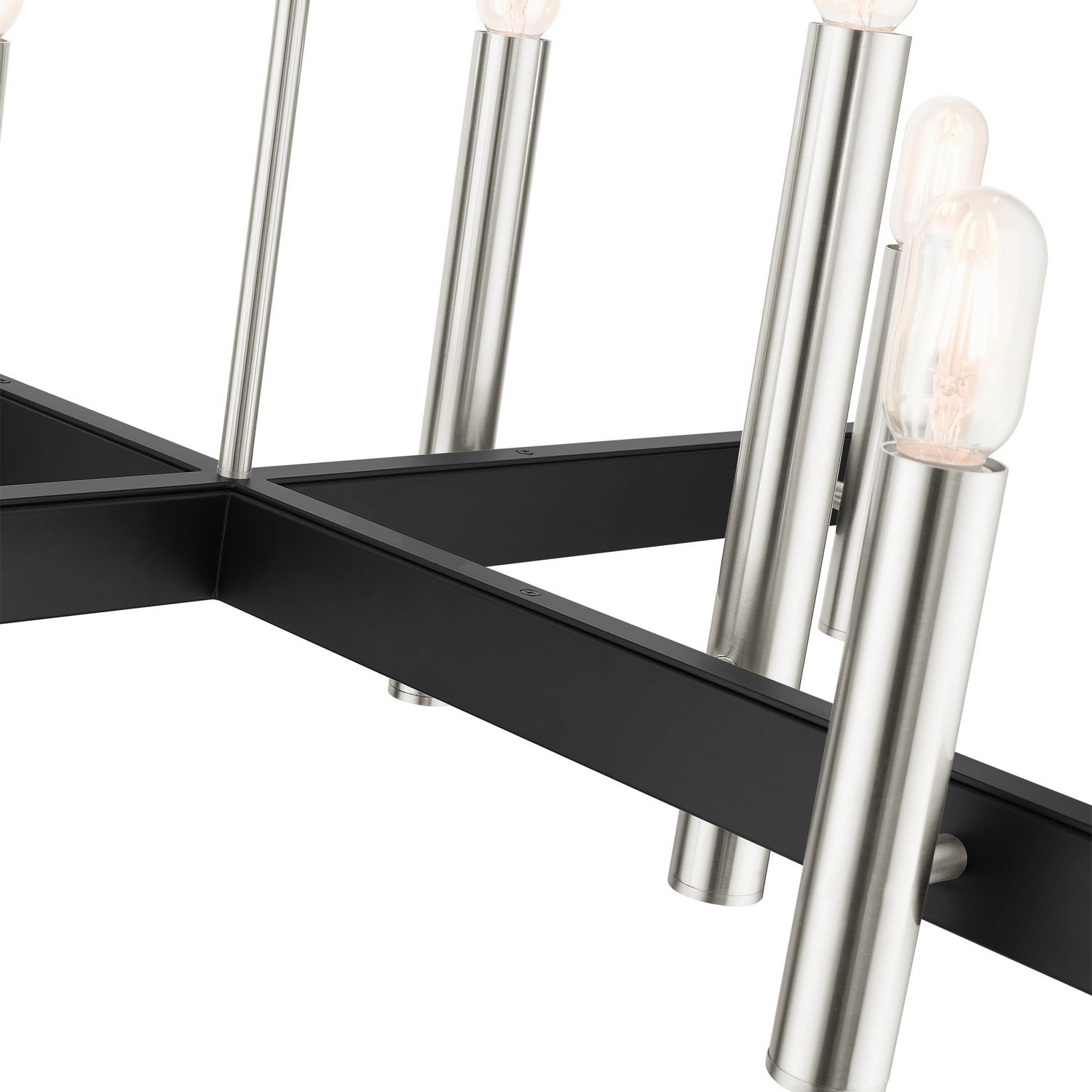 Livex Lighting - 49998-91 - Eight Light Chandelier - Helsinki - Brushed Nickel w/ Blacks