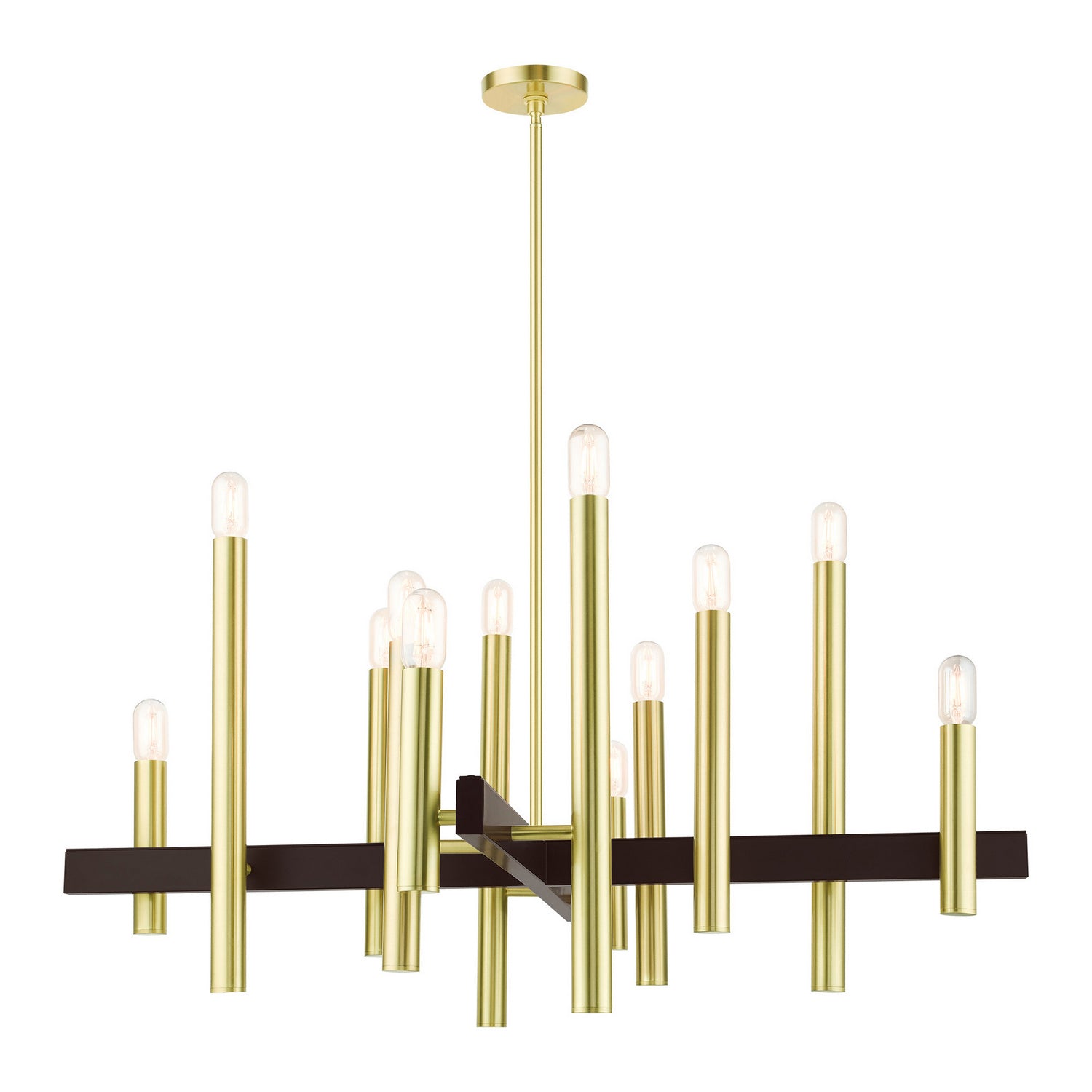 Livex Lighting - 49999-12 - 12 Light Chandelier - Helsinki - Satin Brass w/ Bronzes