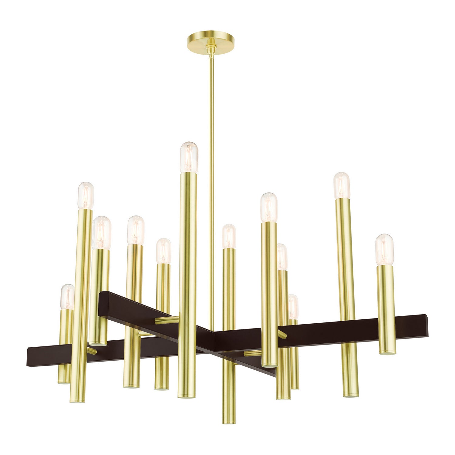 Livex Lighting - 49999-12 - 12 Light Chandelier - Helsinki - Satin Brass w/ Bronzes