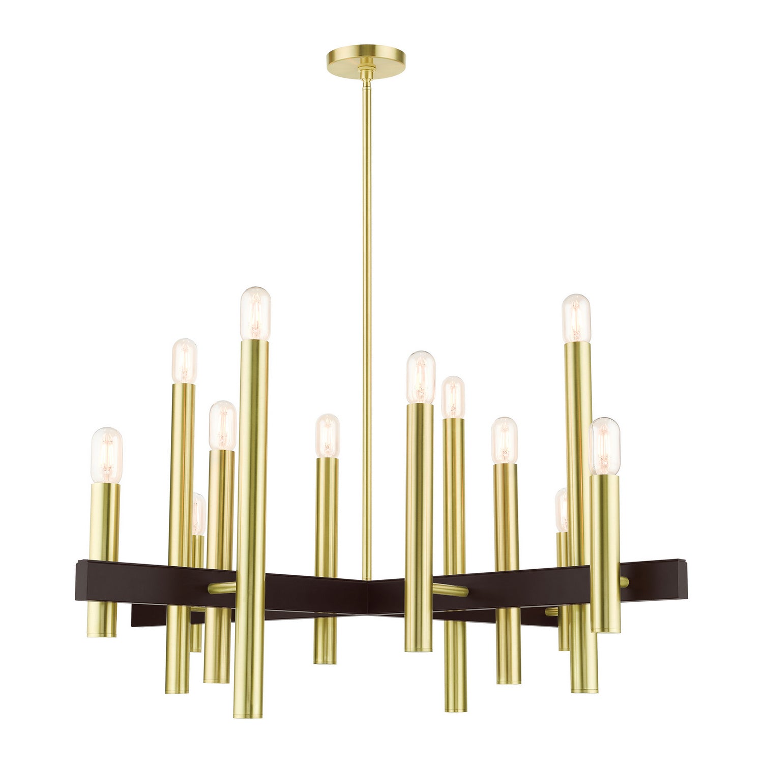 Livex Lighting - 49999-12 - 12 Light Chandelier - Helsinki - Satin Brass w/ Bronzes