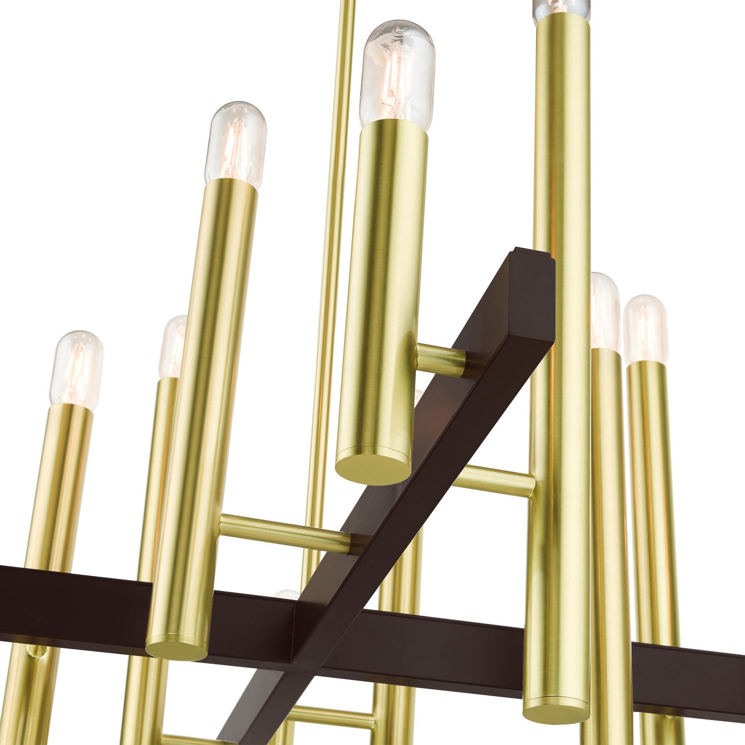 Livex Lighting - 49999-12 - 12 Light Chandelier - Helsinki - Satin Brass w/ Bronzes