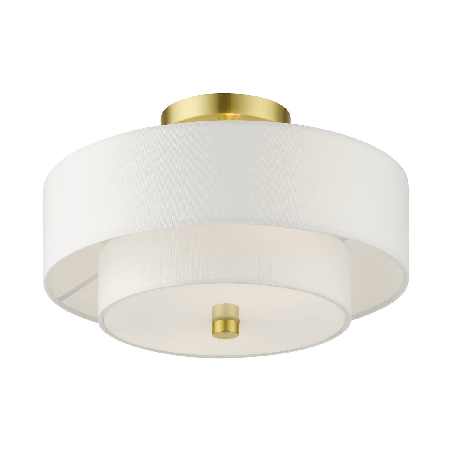 Livex Lighting - 51042-12 - Two Light Semi Flush Mount - Meridian - Satin Brass