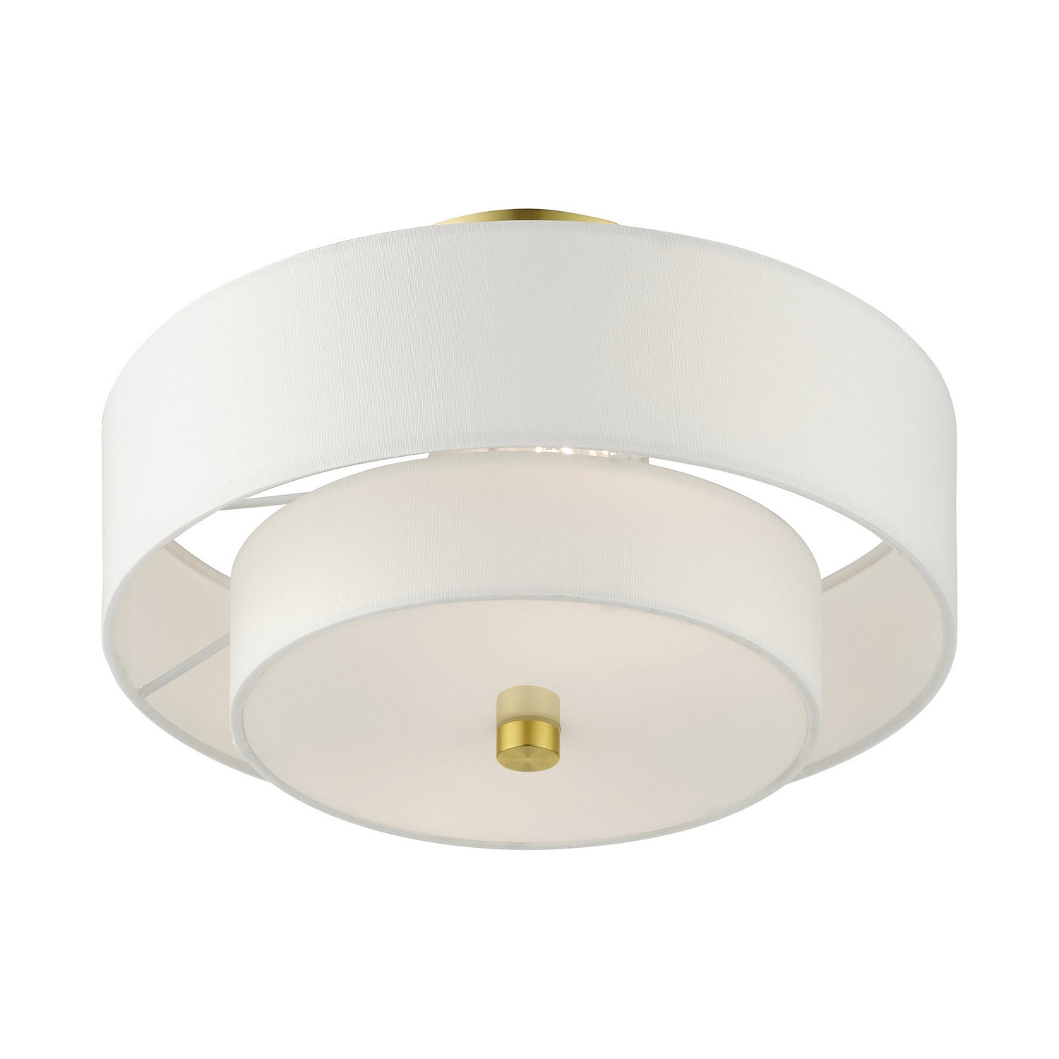 Livex Lighting - 51042-12 - Two Light Semi Flush Mount - Meridian - Satin Brass