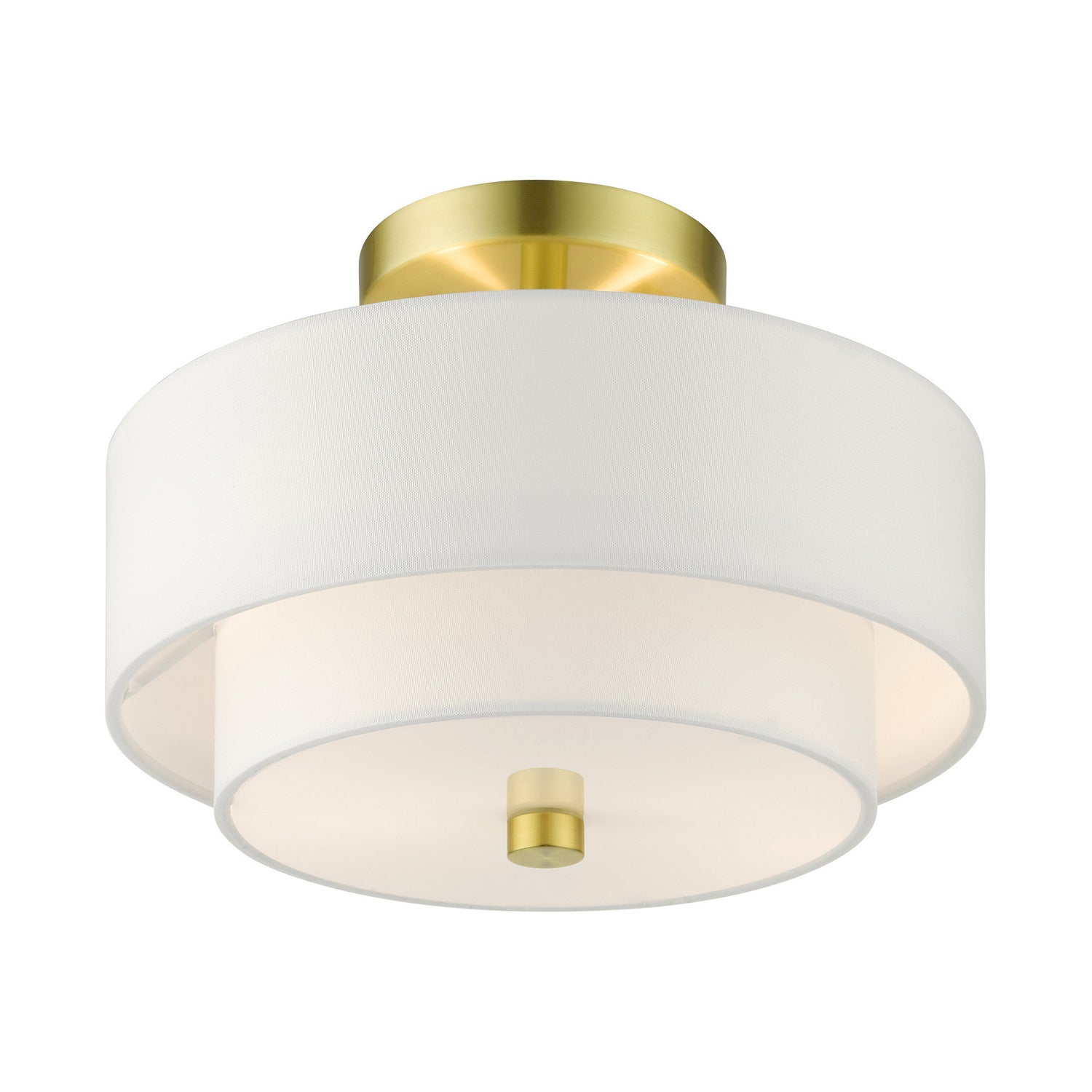 Livex Lighting - 51043-12 - Two Light Semi Flush Mount - Meridian - Satin Brass