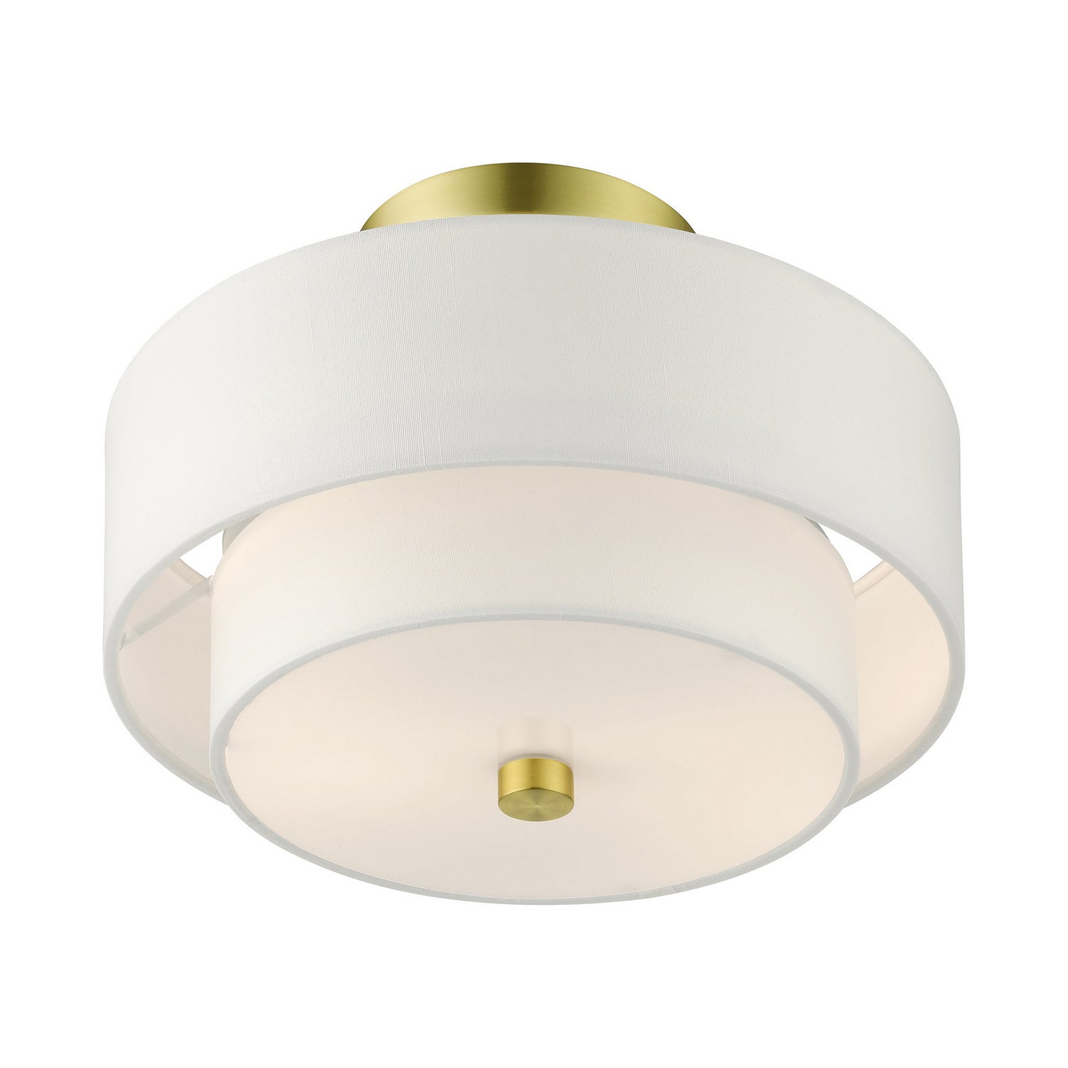 Livex Lighting - 51043-12 - Two Light Semi Flush Mount - Meridian - Satin Brass