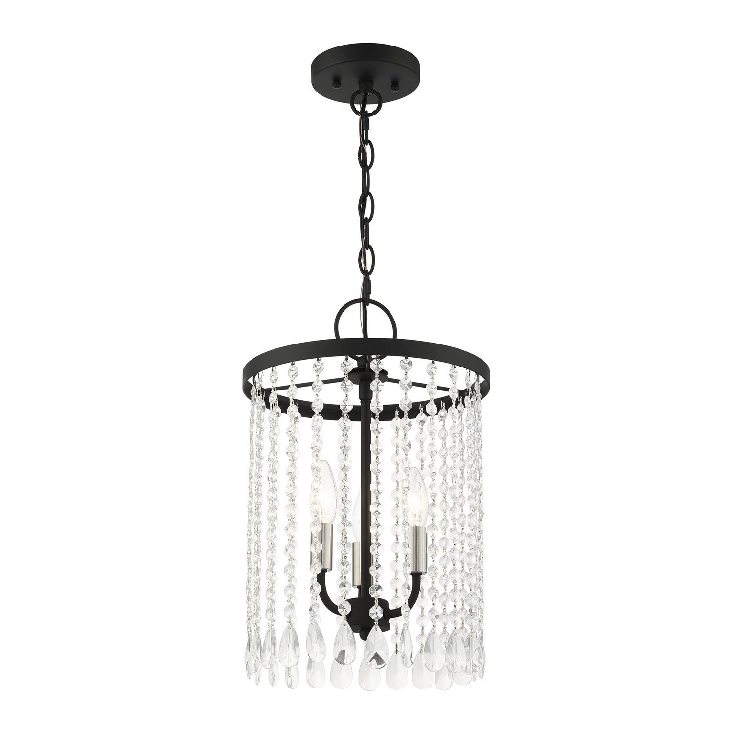 Livex Lighting - 51060-04 - Three Light Chandelier - Elizabeth - Black w/ Brushed Nickels