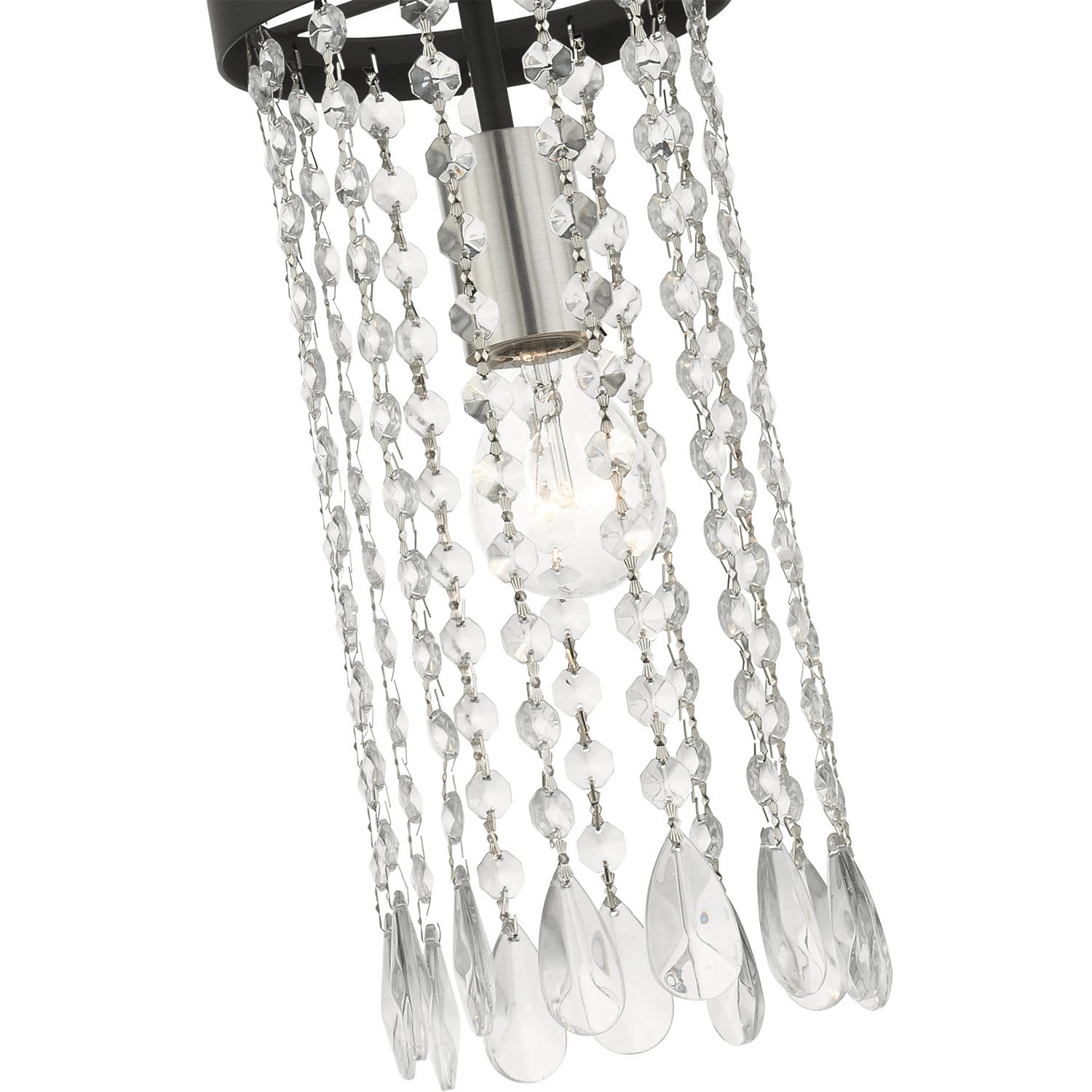 Livex Lighting - 51062-04 - One Light Mini Pendant - Elizabeth - Black w/ Brushed Nickels