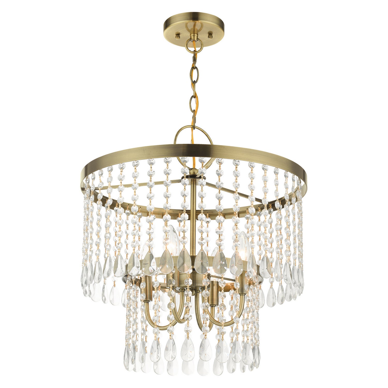 Livex Lighting - 51064-01 - Four Light Chandelier - Elizabeth - Antique Brass