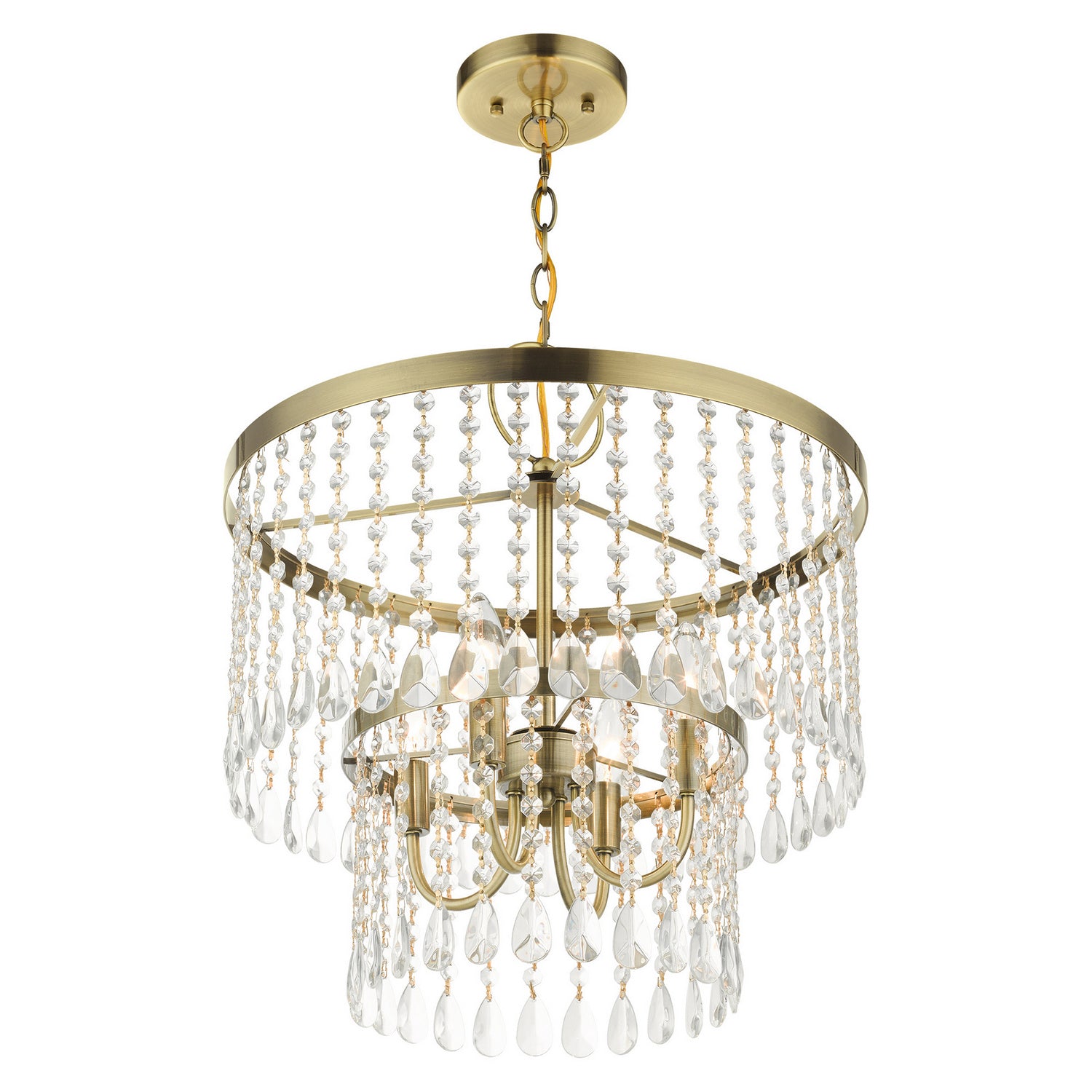 Livex Lighting - 51064-01 - Four Light Chandelier - Elizabeth - Antique Brass