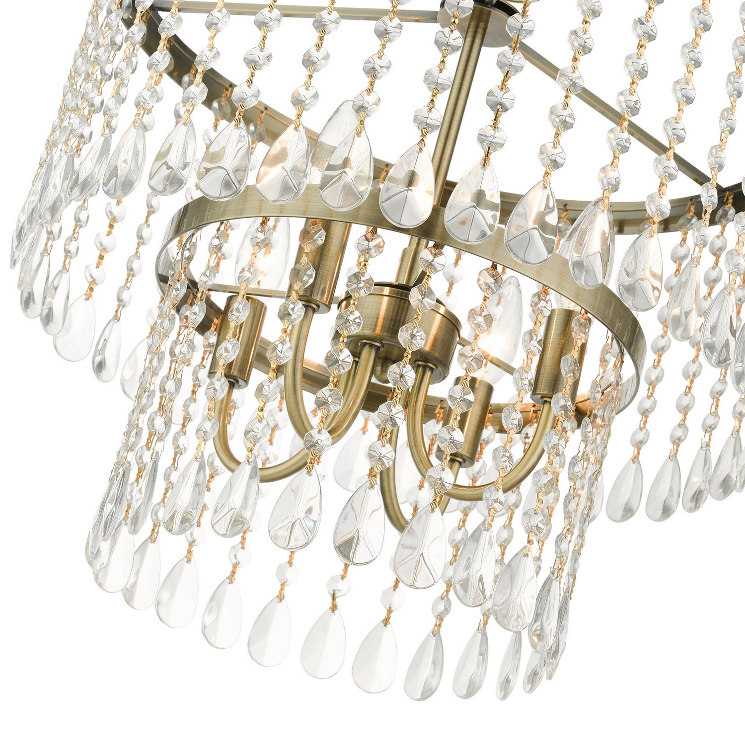 Livex Lighting - 51064-01 - Four Light Chandelier - Elizabeth - Antique Brass