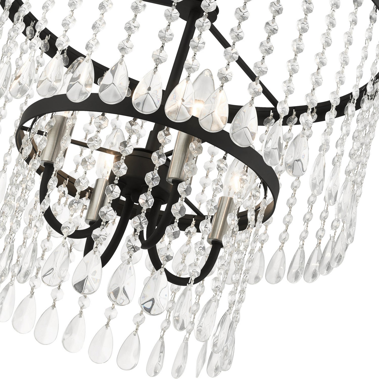 Livex Lighting - 51064-04 - Four Light Chandelier - Elizabeth - Black w/ Brushed Nickels