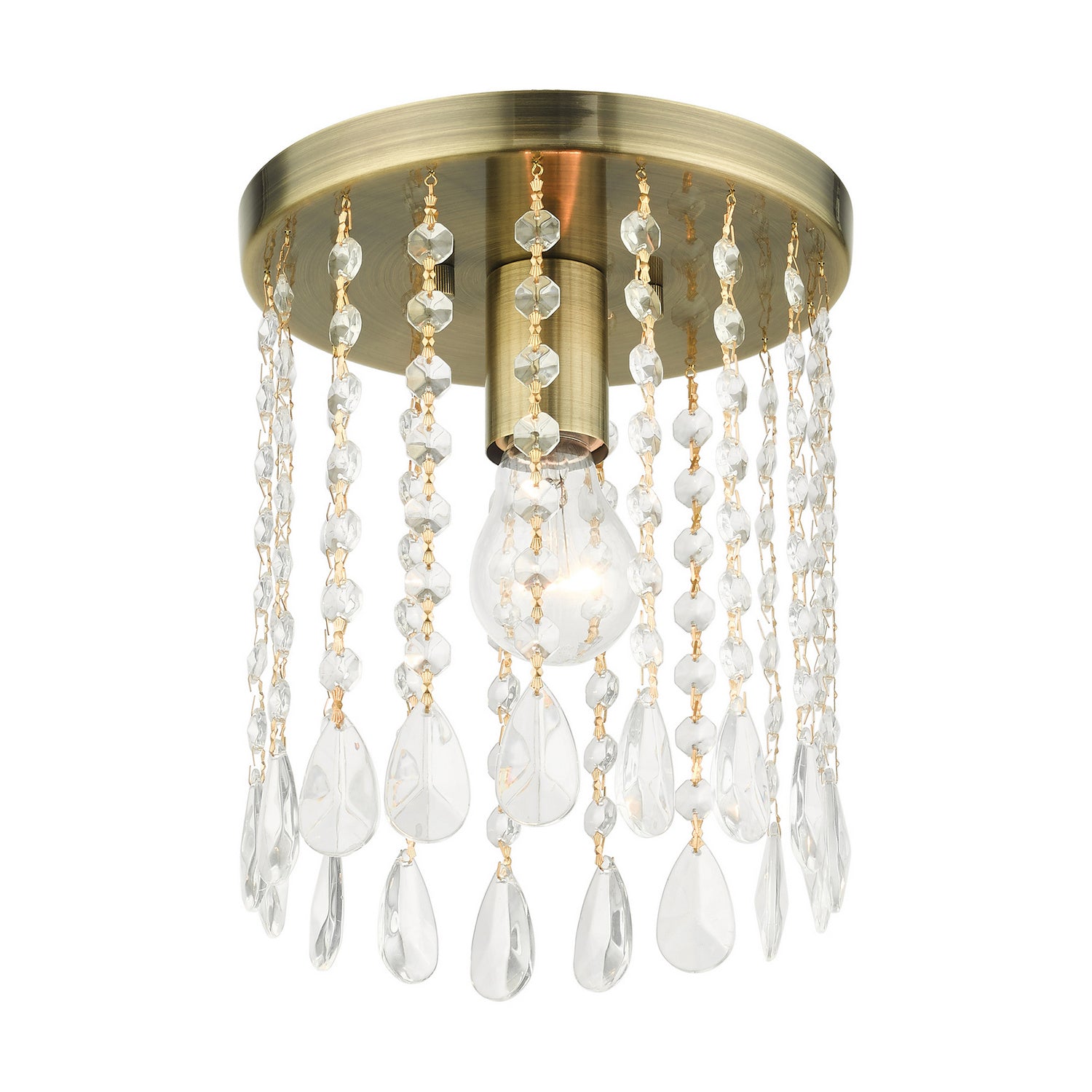 Livex Lighting - 51066-01 - One Light Flush Mount - Elizabeth - Antique Brass