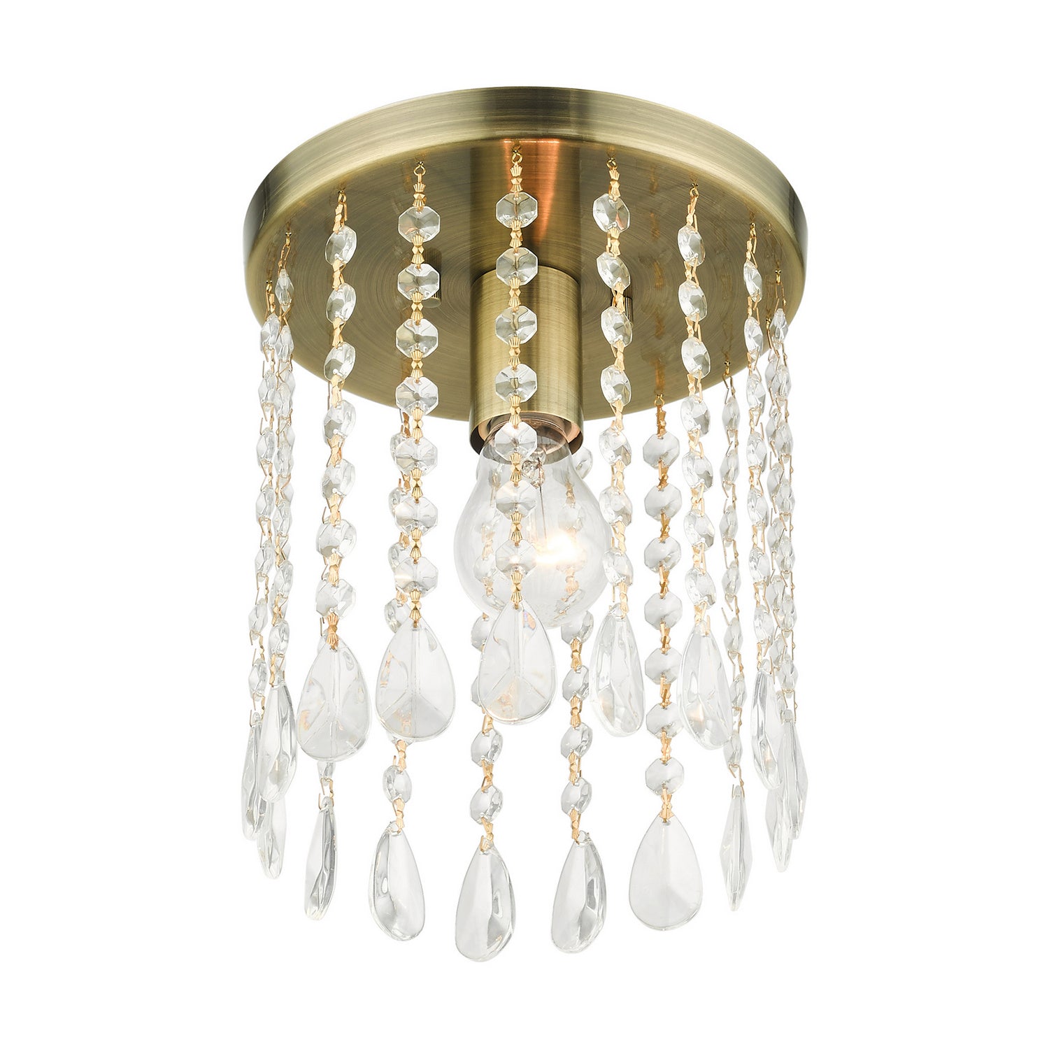 Livex Lighting - 51066-01 - One Light Flush Mount - Elizabeth - Antique Brass