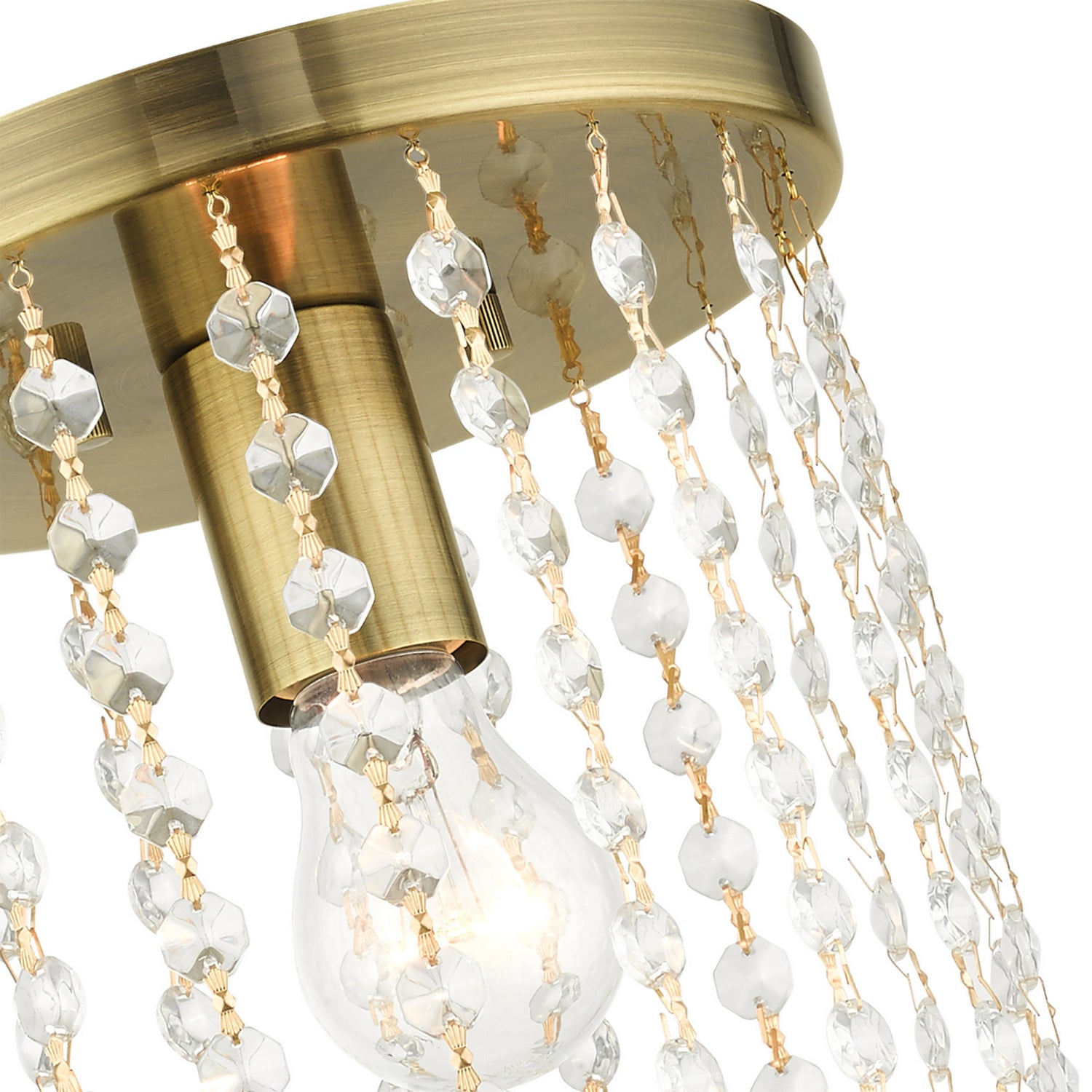 Livex Lighting - 51066-01 - One Light Flush Mount - Elizabeth - Antique Brass