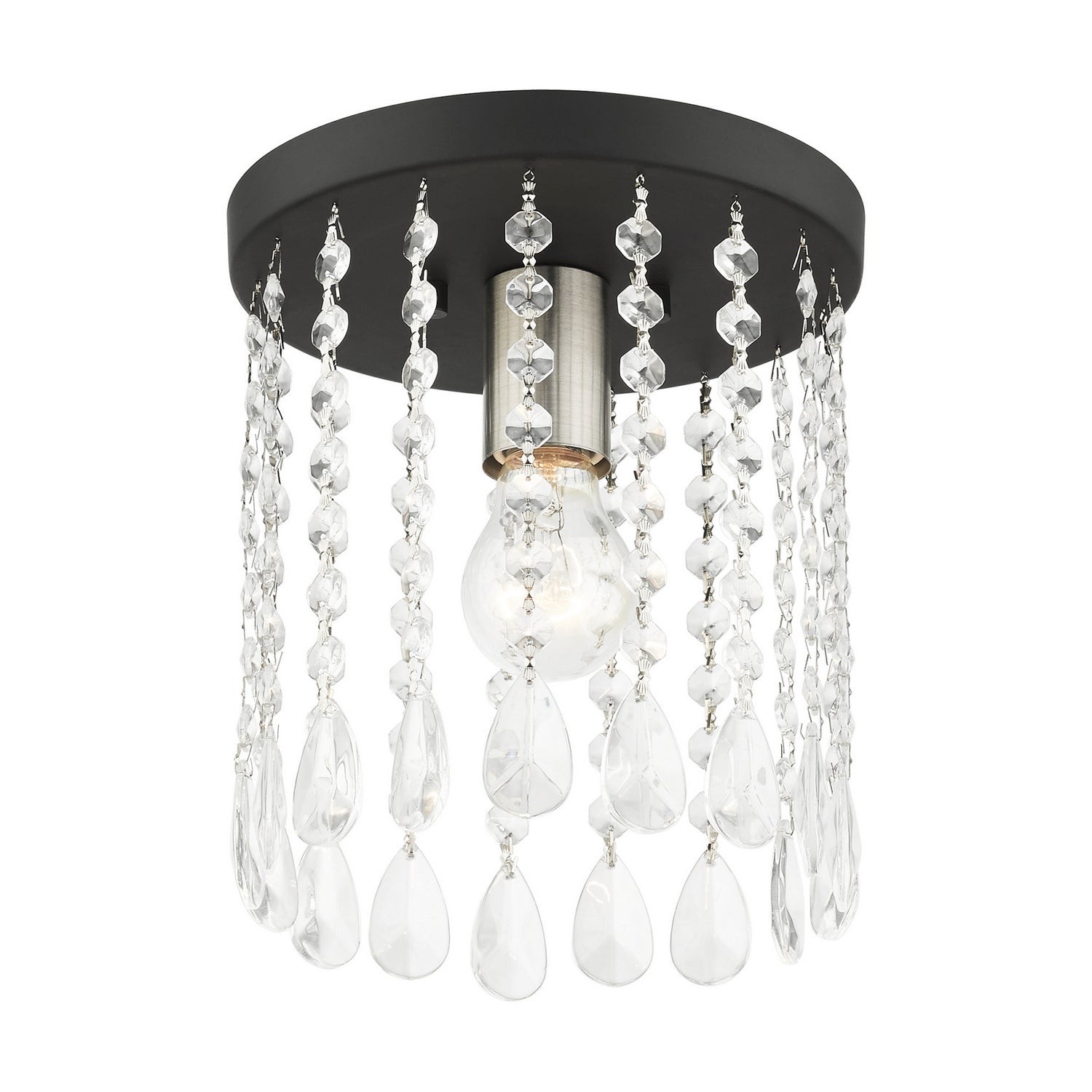 Livex Lighting - 51066-04 - One Light Flush Mount - Elizabeth - Black w/ Brushed Nickels