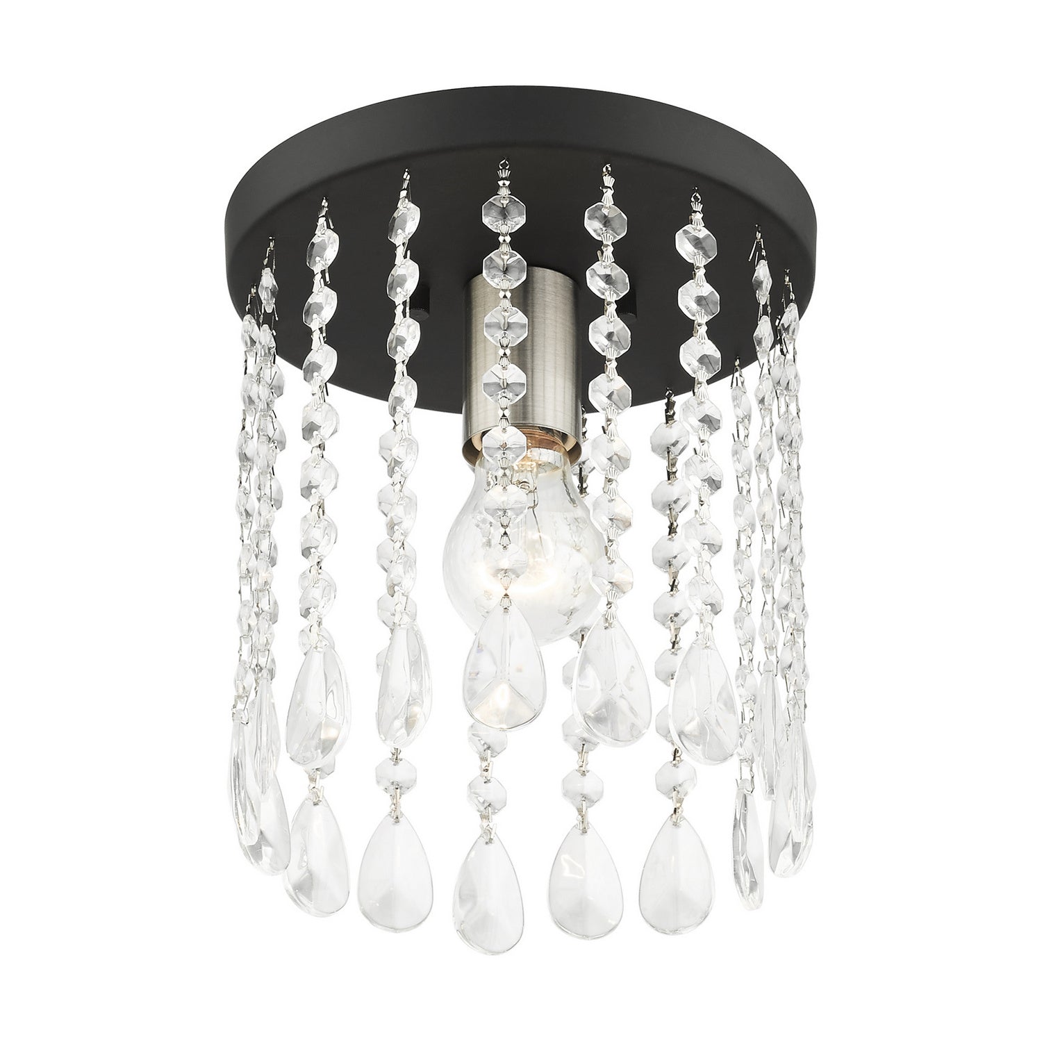 Livex Lighting - 51066-04 - One Light Flush Mount - Elizabeth - Black w/ Brushed Nickels